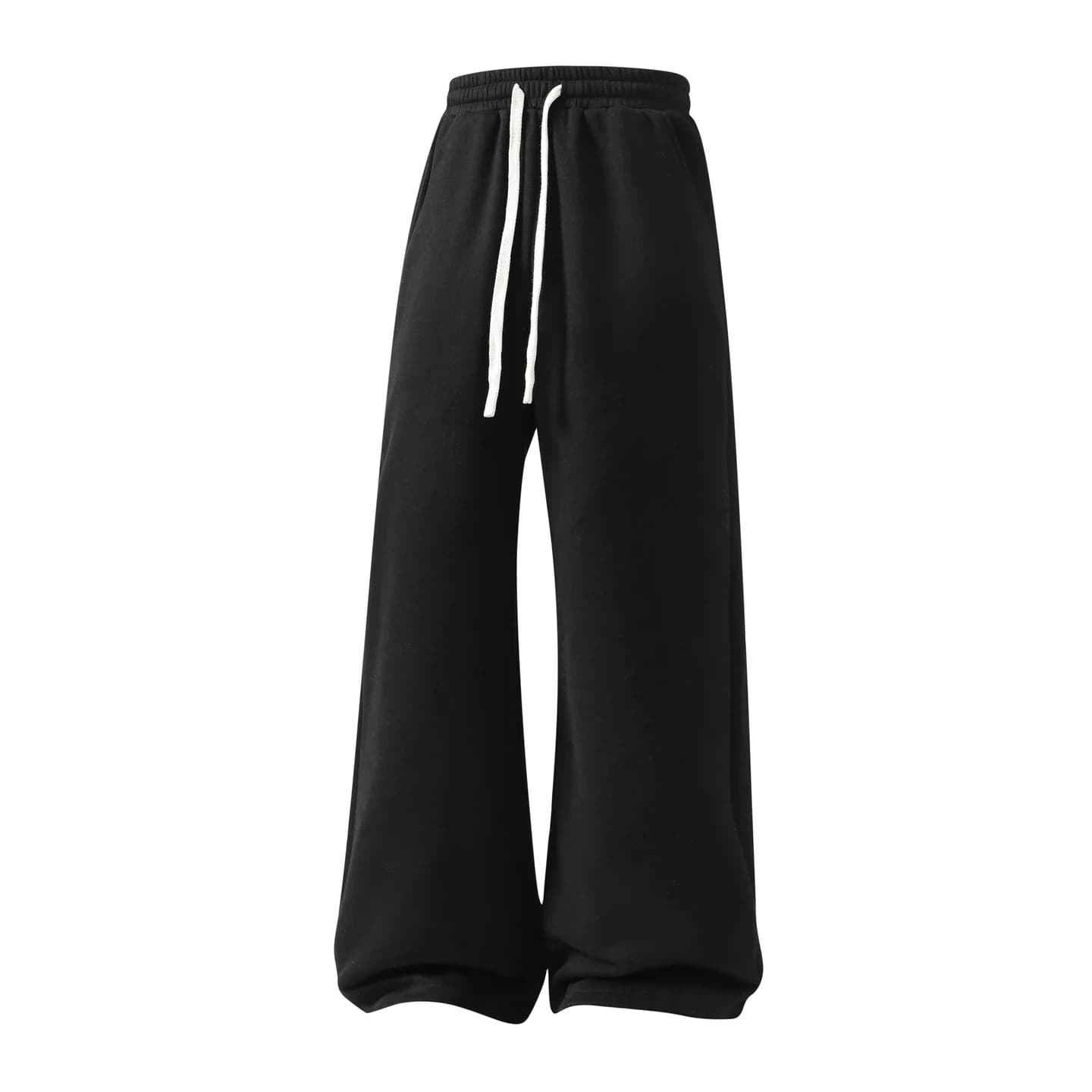 Relaxed Fleece Sweatpants in Black, front flat lay