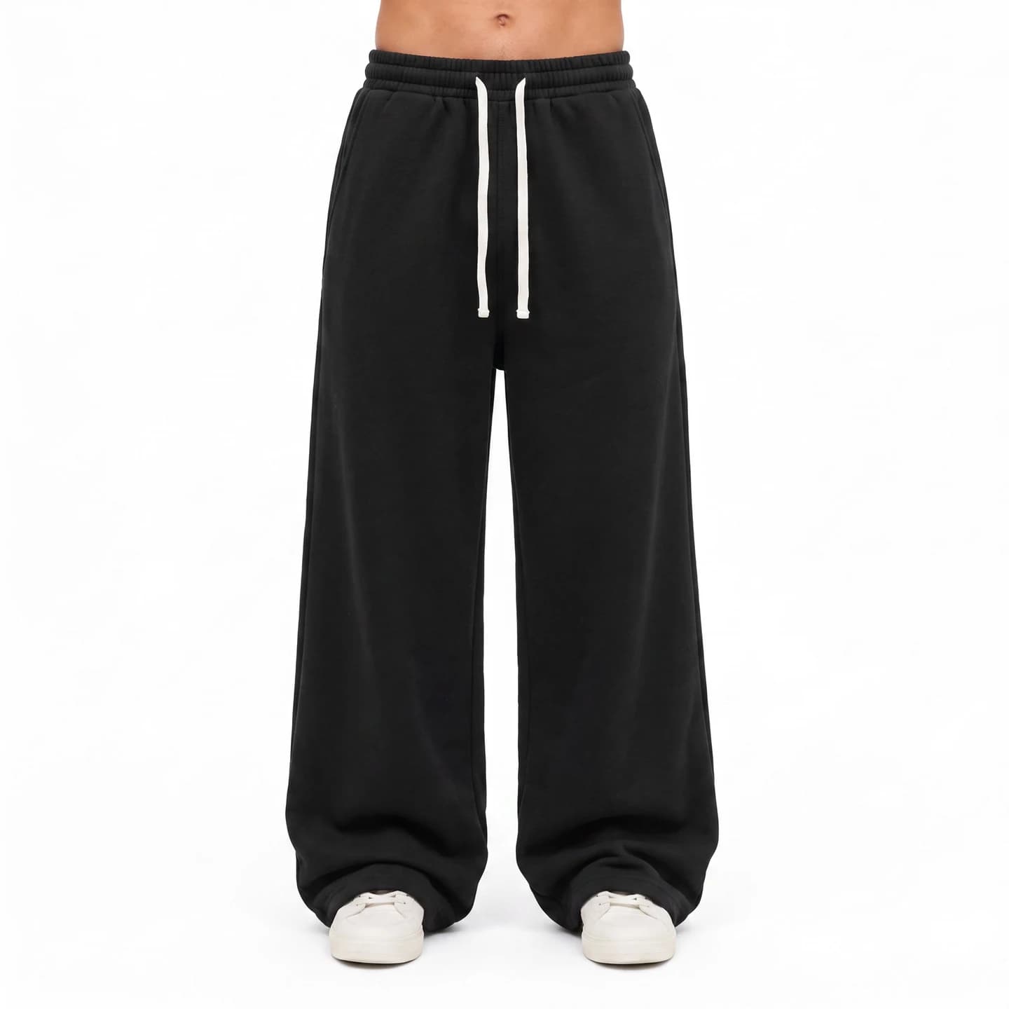 Relaxed Fleece Sweatpants in Black, relaxed men's fit