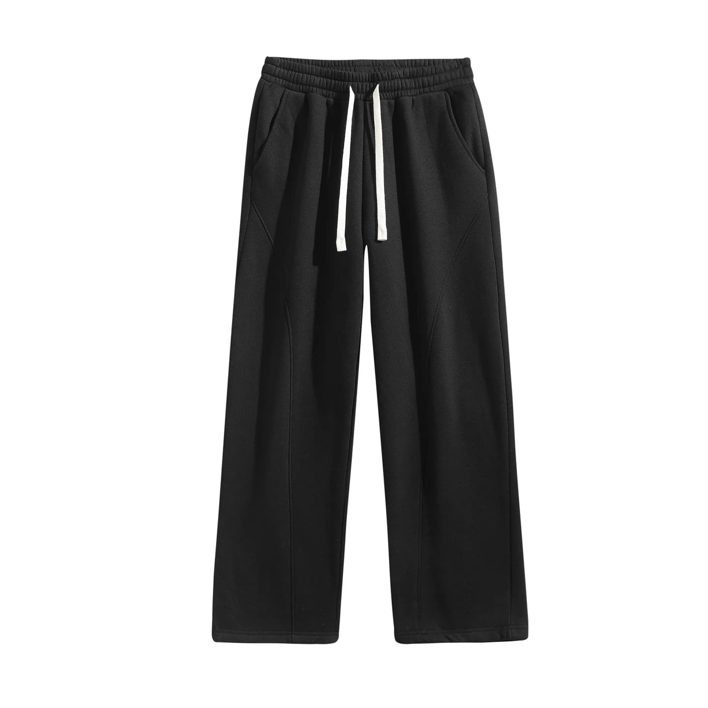 Everyday Straight-Leg Sweatpants in Black, front flat lay