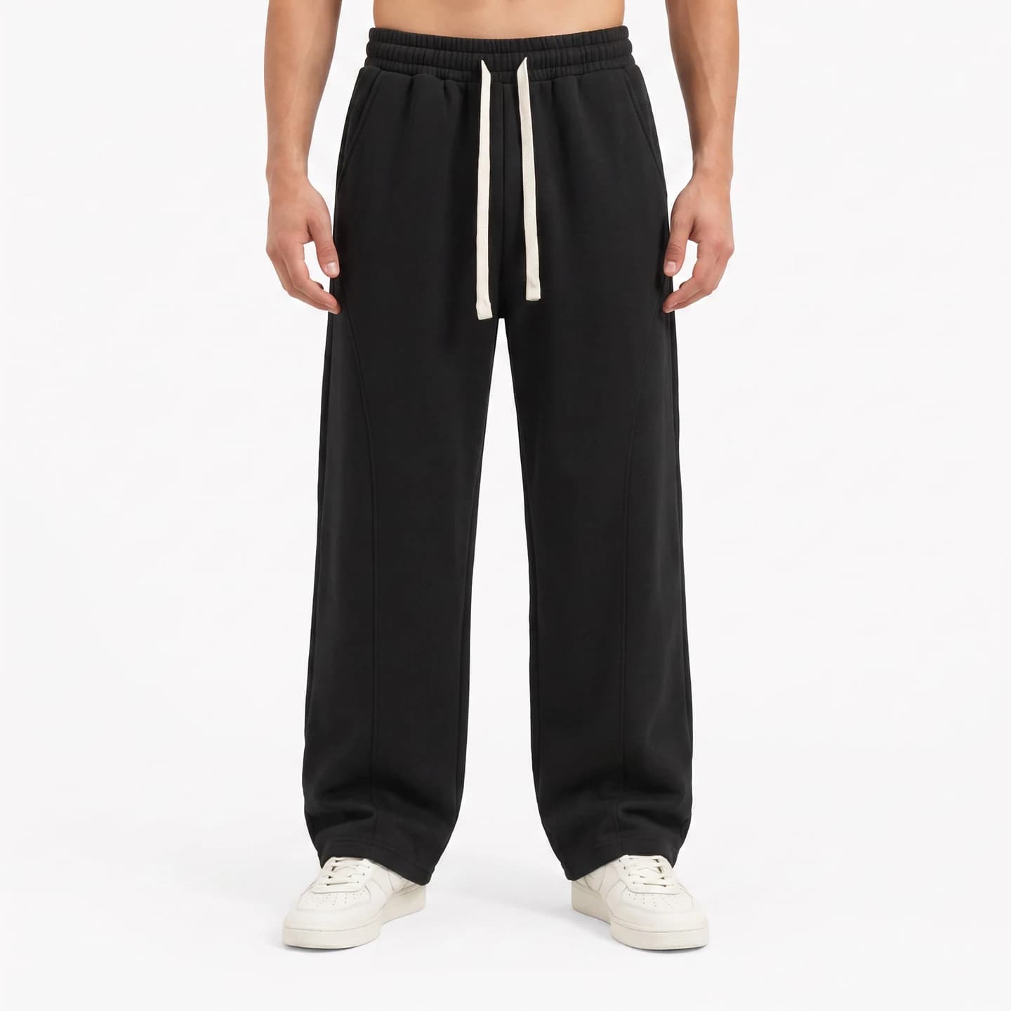 Everyday Straight-Leg Sweatpants in Black, relaxed men's fit