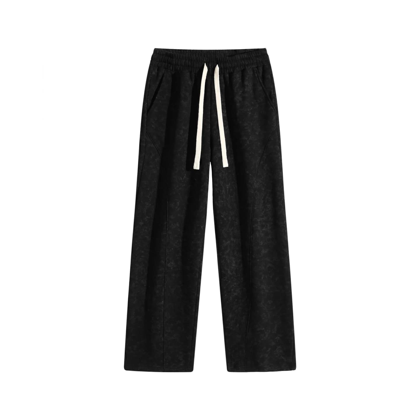 Tonal Print Sweatpants in Black, front flat lay