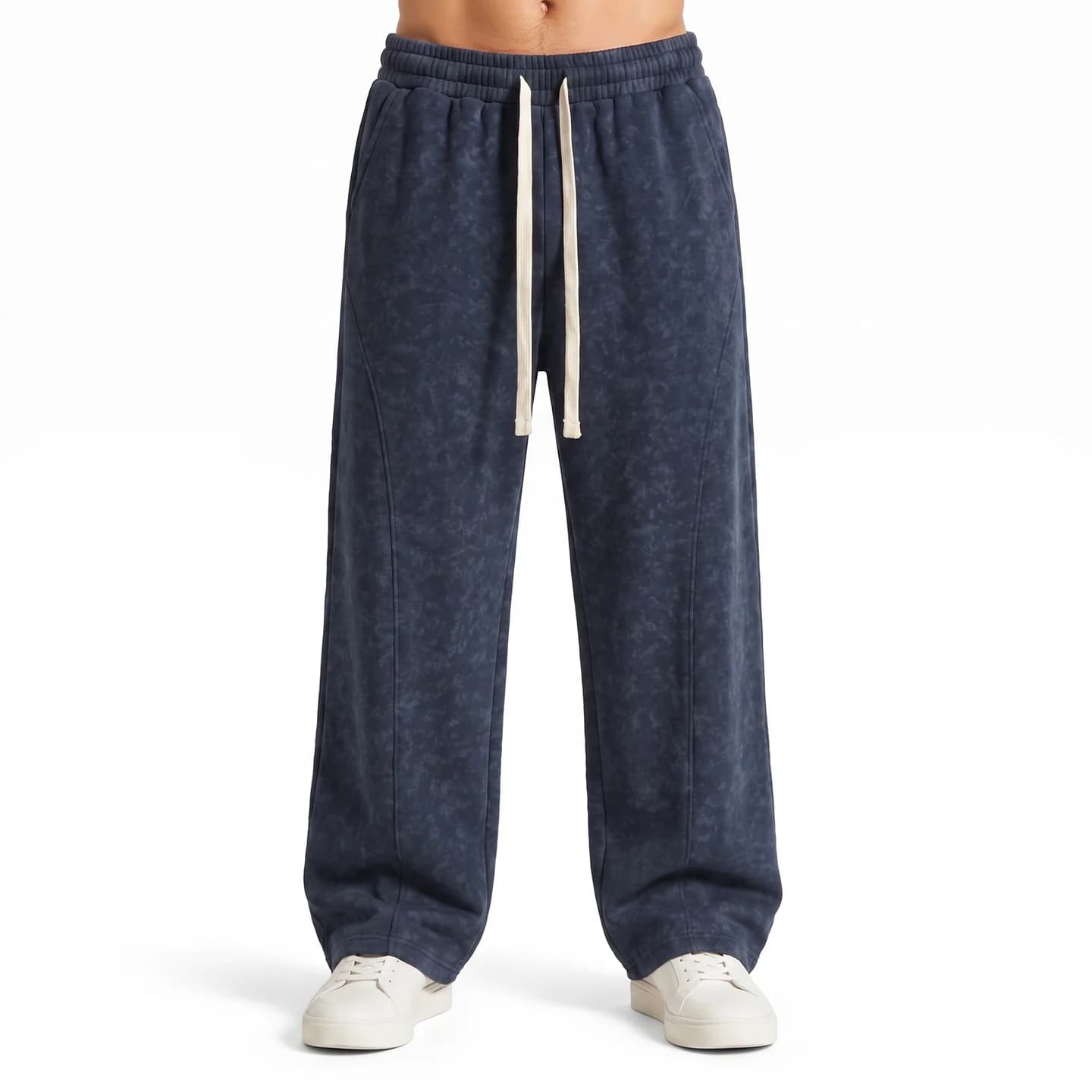 Tonal Print Sweatpants in Navy, relaxed men's fit