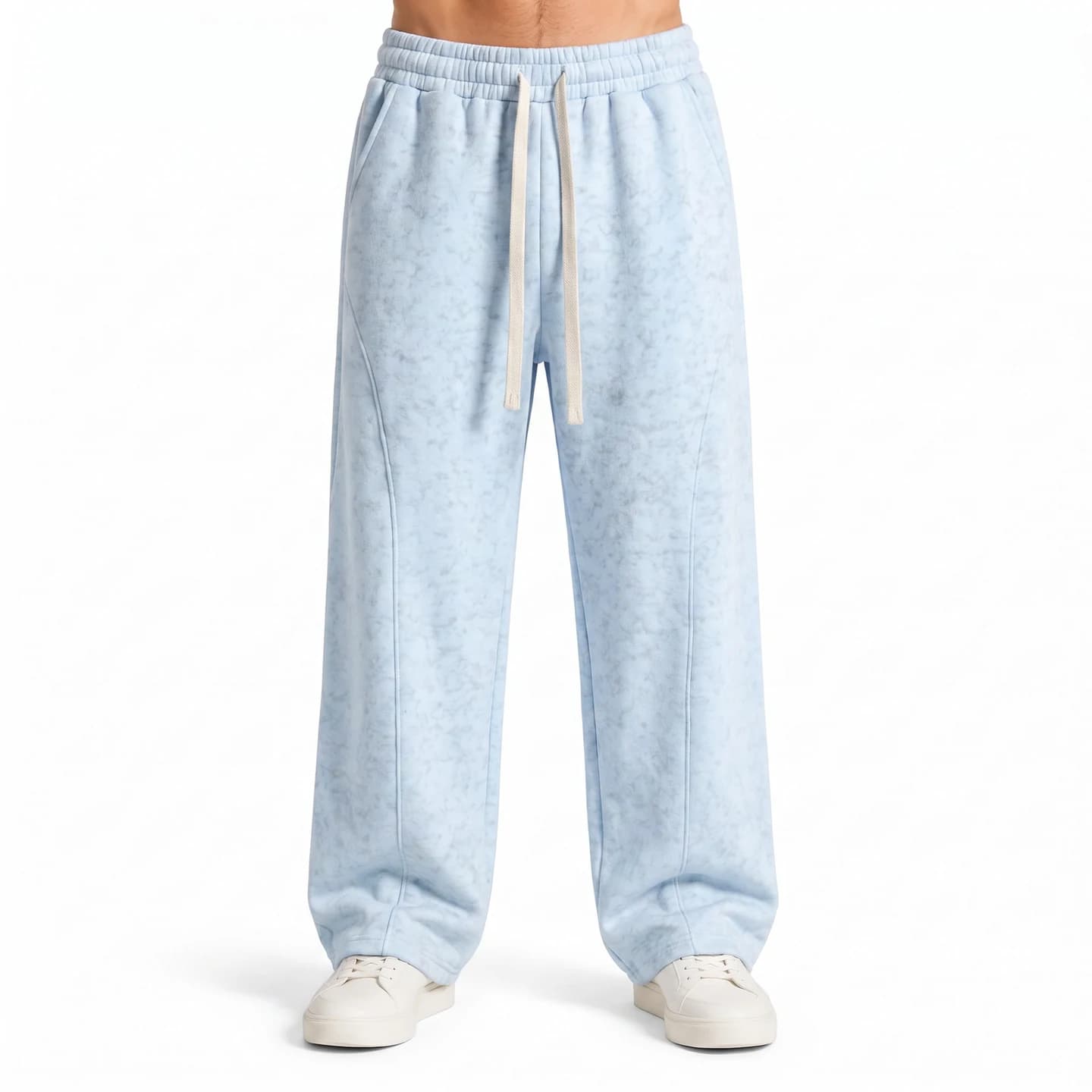Tonal Print Sweatpants in Sky Blue, relaxed men's fit