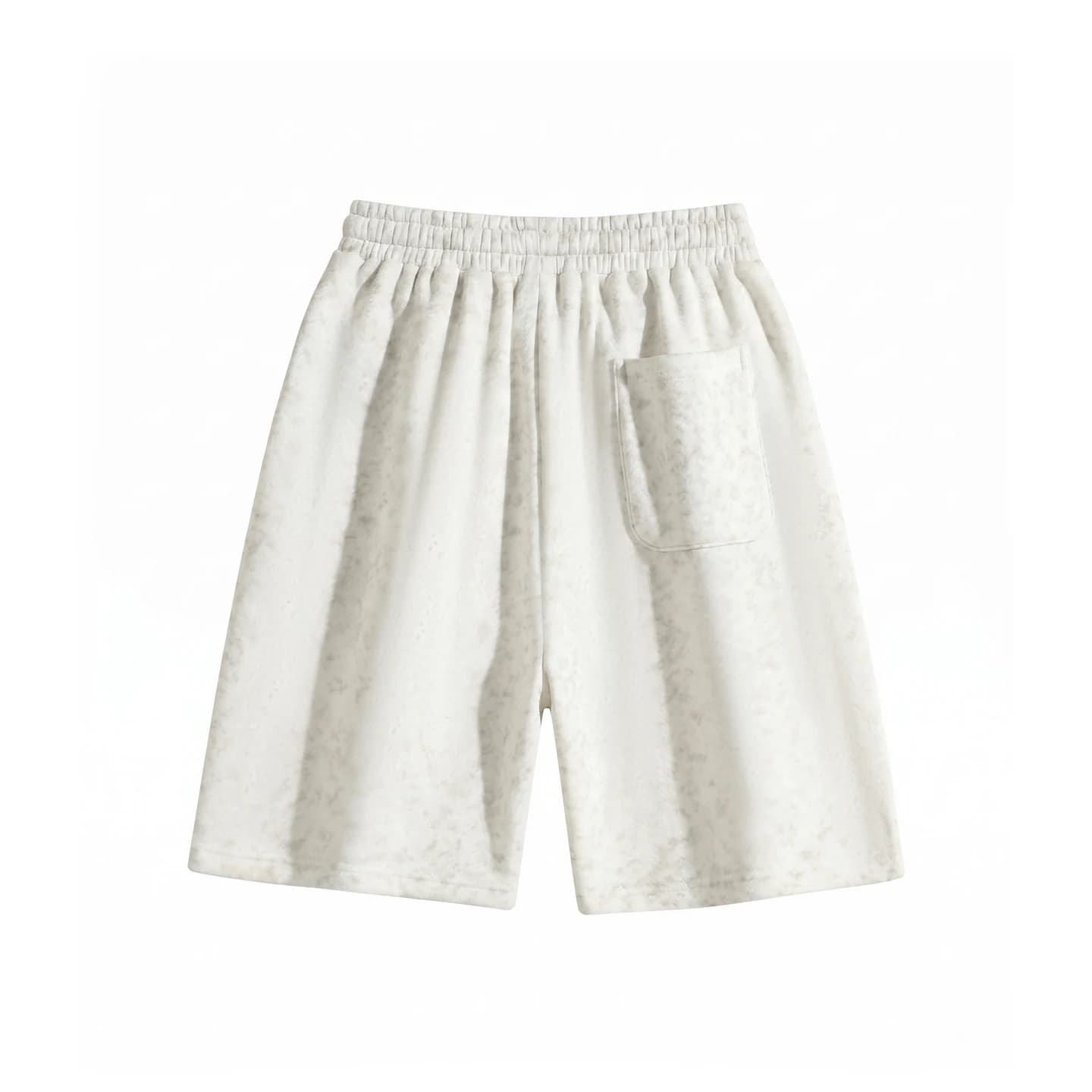 Tonal Print Relaxed Shorts in Off White, back flat lay