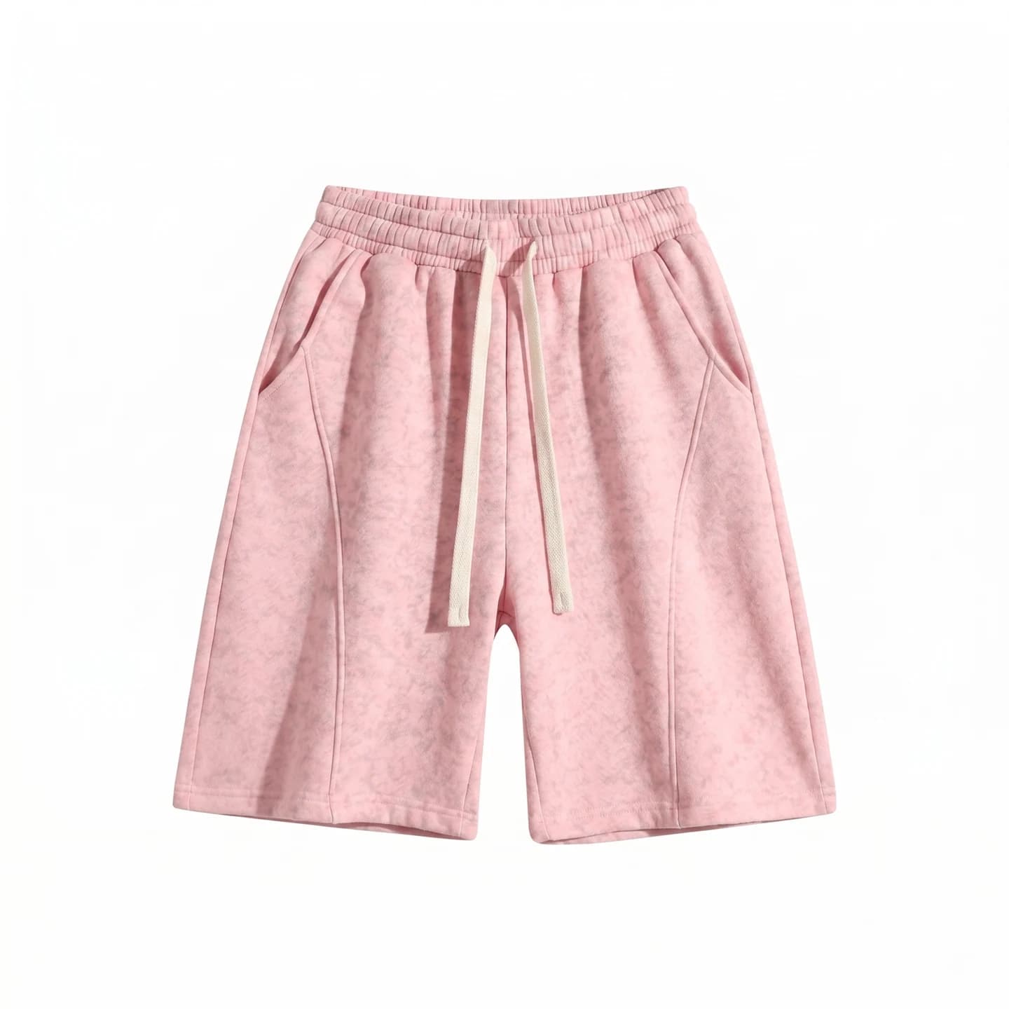 Tonal Print Relaxed Shorts in Pink, front flat lay