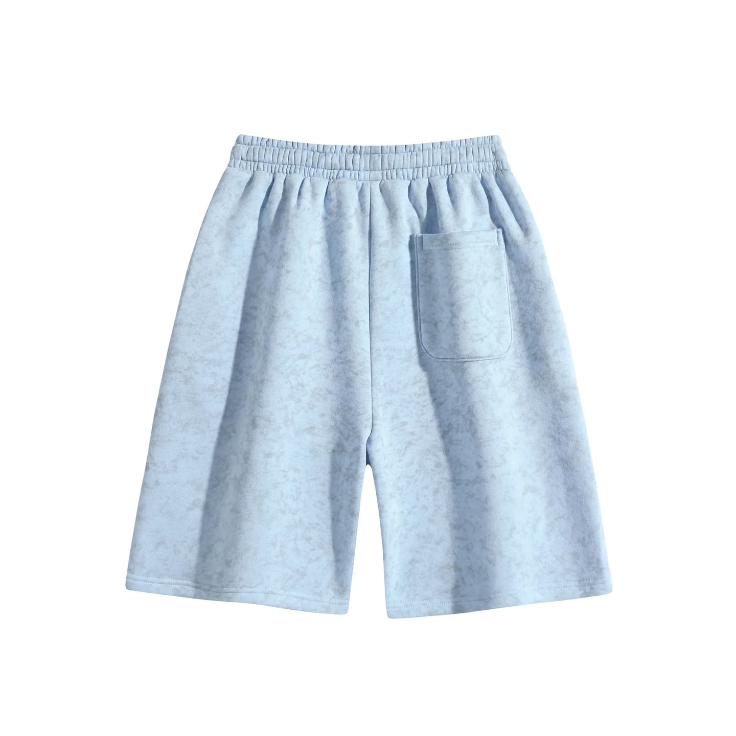 Tonal Print Relaxed Shorts in Sky Blue, back flat lay
