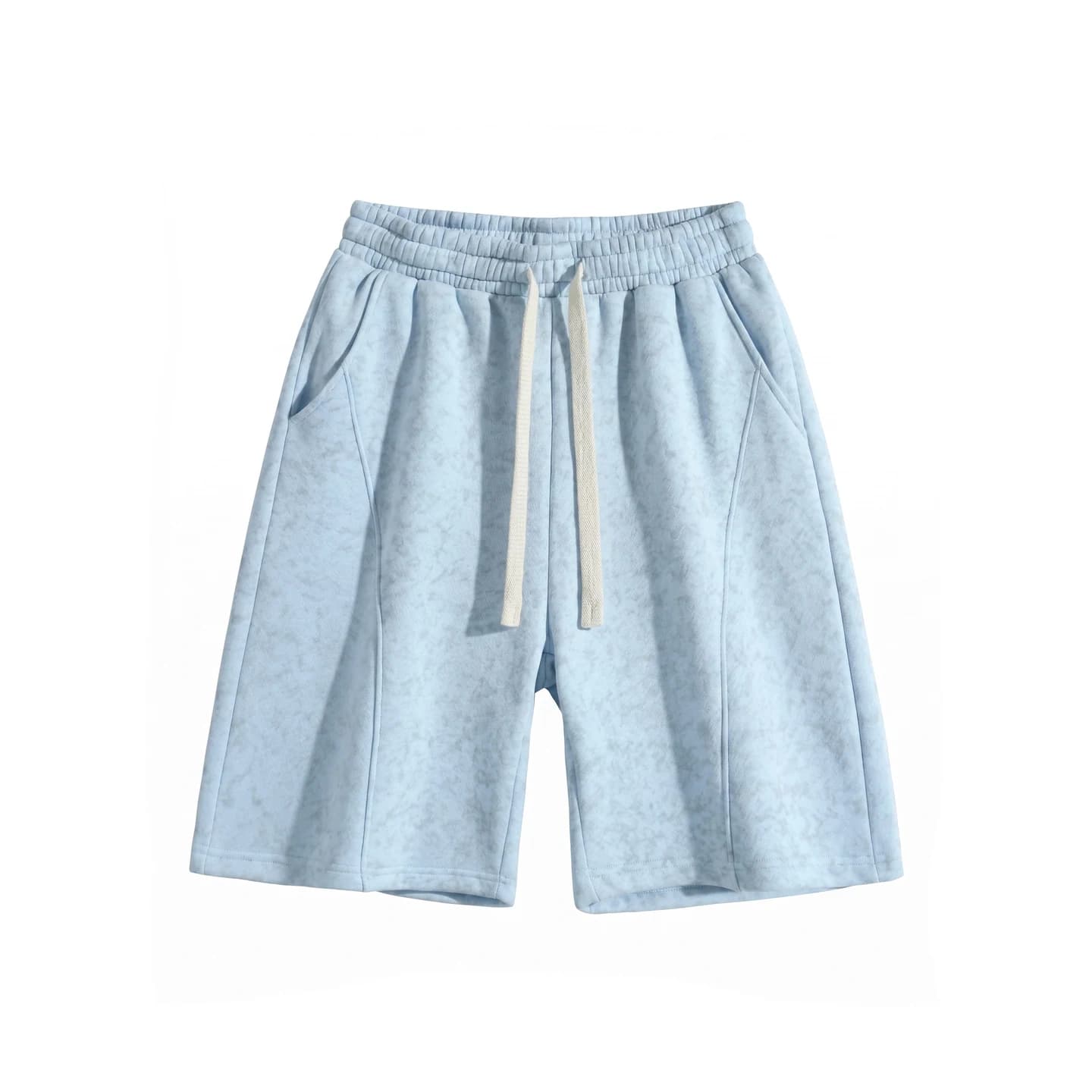 Tonal Print Relaxed Shorts in Sky Blue, front flat lay
