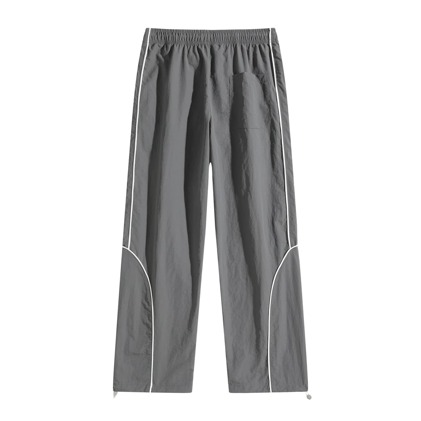 Curved Piping Track Pants in Charcoal, back flat lay