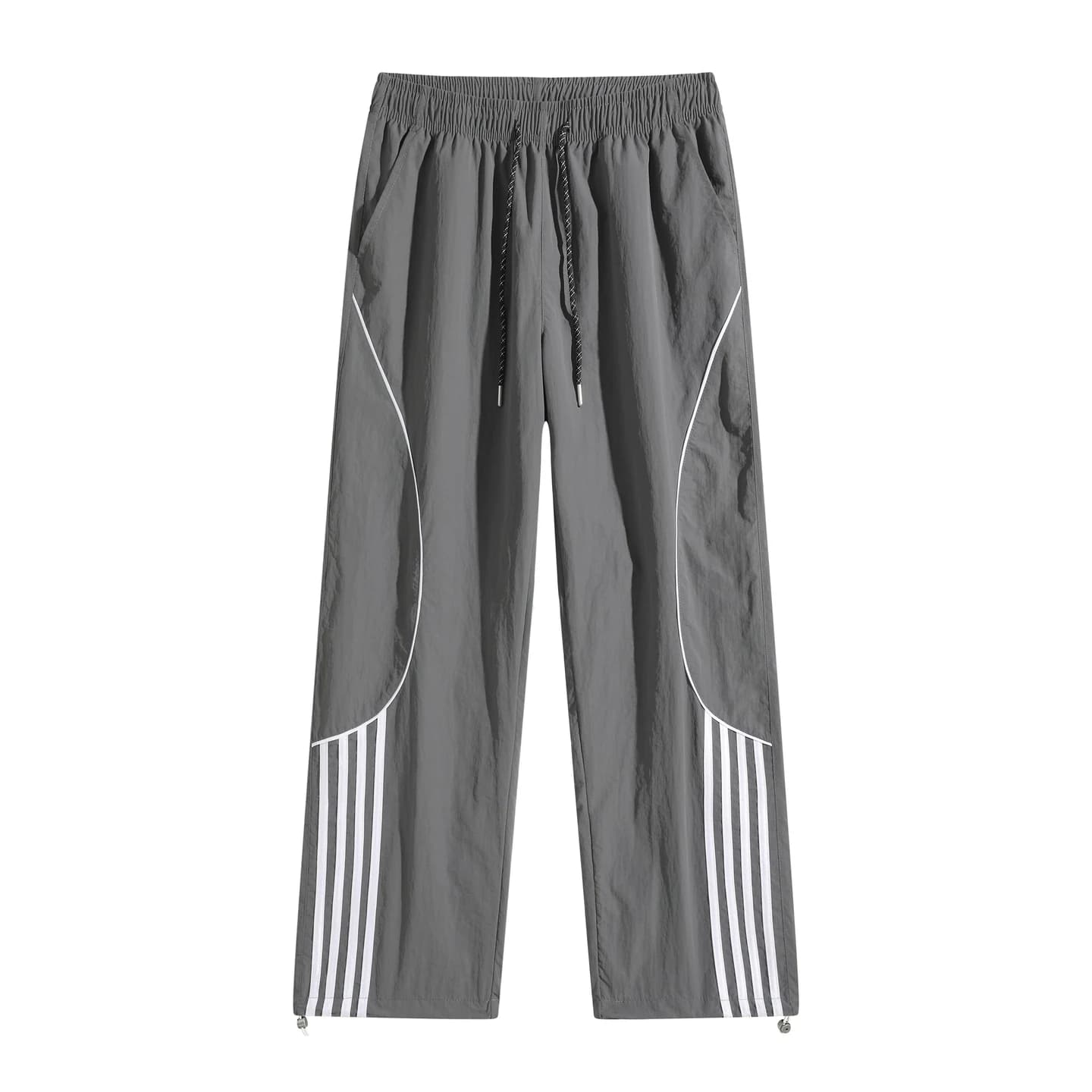 Four-Stripe Track Pants in Charcoal, front flat lay