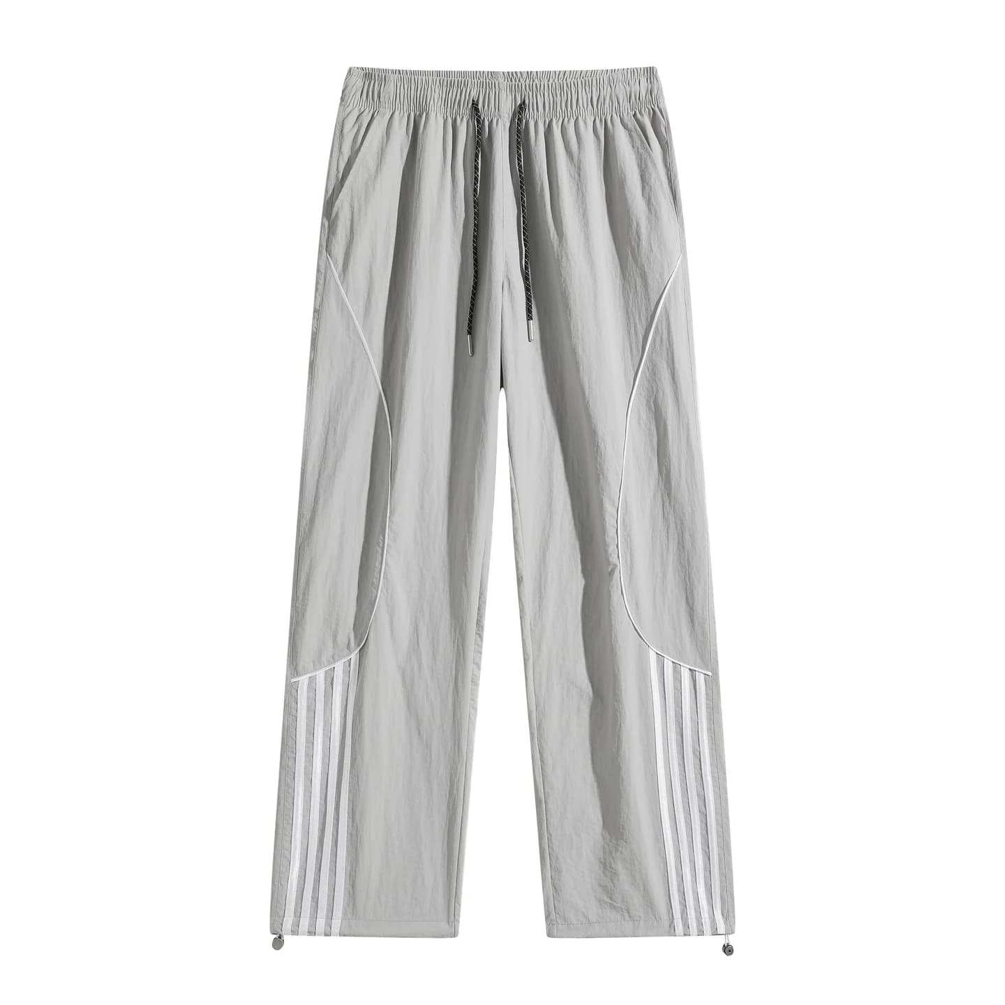 Four-Stripe Track Pants in Light Gray, front flat lay
