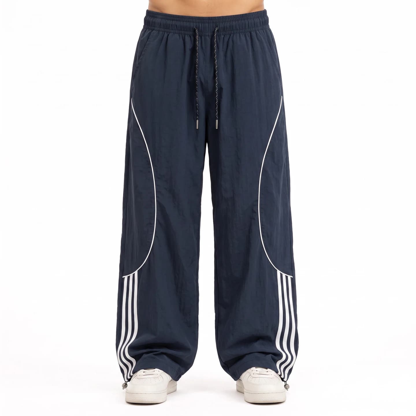 Four-Stripe Track Pants in Navy, relaxed men's fit