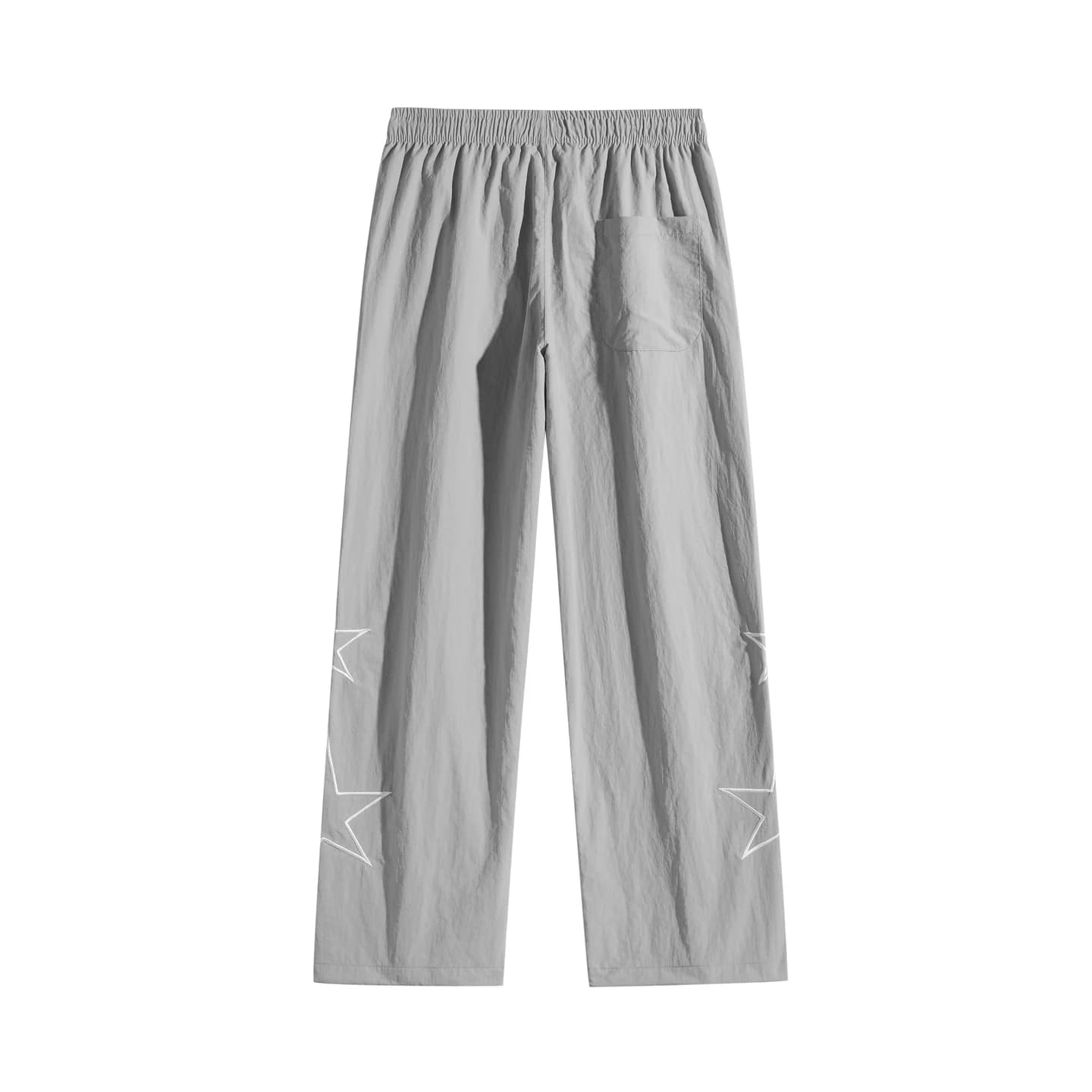 Star Detail Track Pants in Light Gray, back flat lay