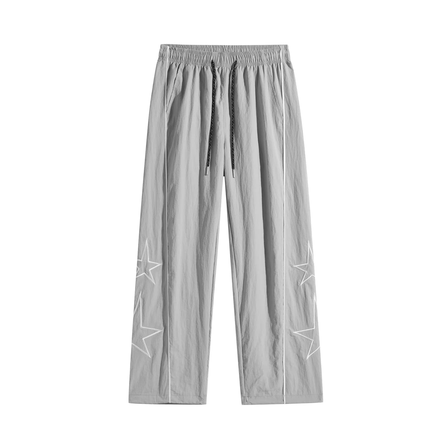 Star Detail Track Pants in Light Gray, front flat lay