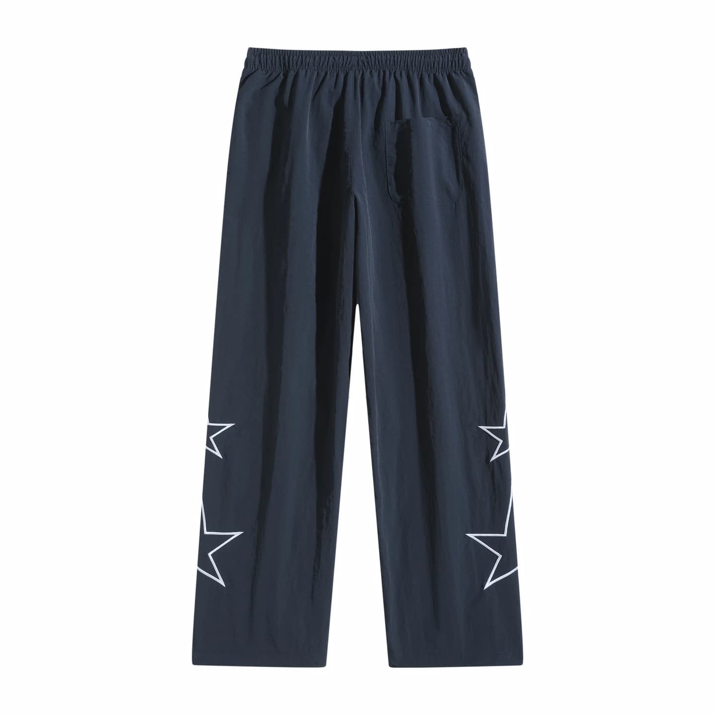 Star Detail Track Pants in Navy, back flat lay