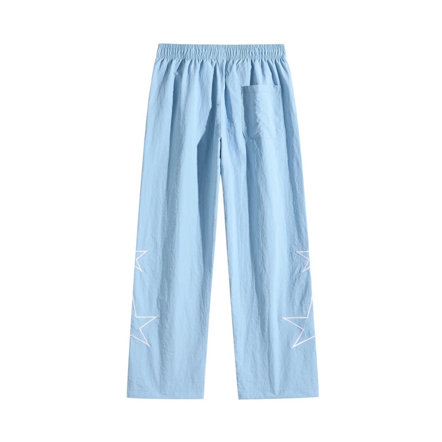 Star Detail Track Pants in Sky Blue, back flat lay