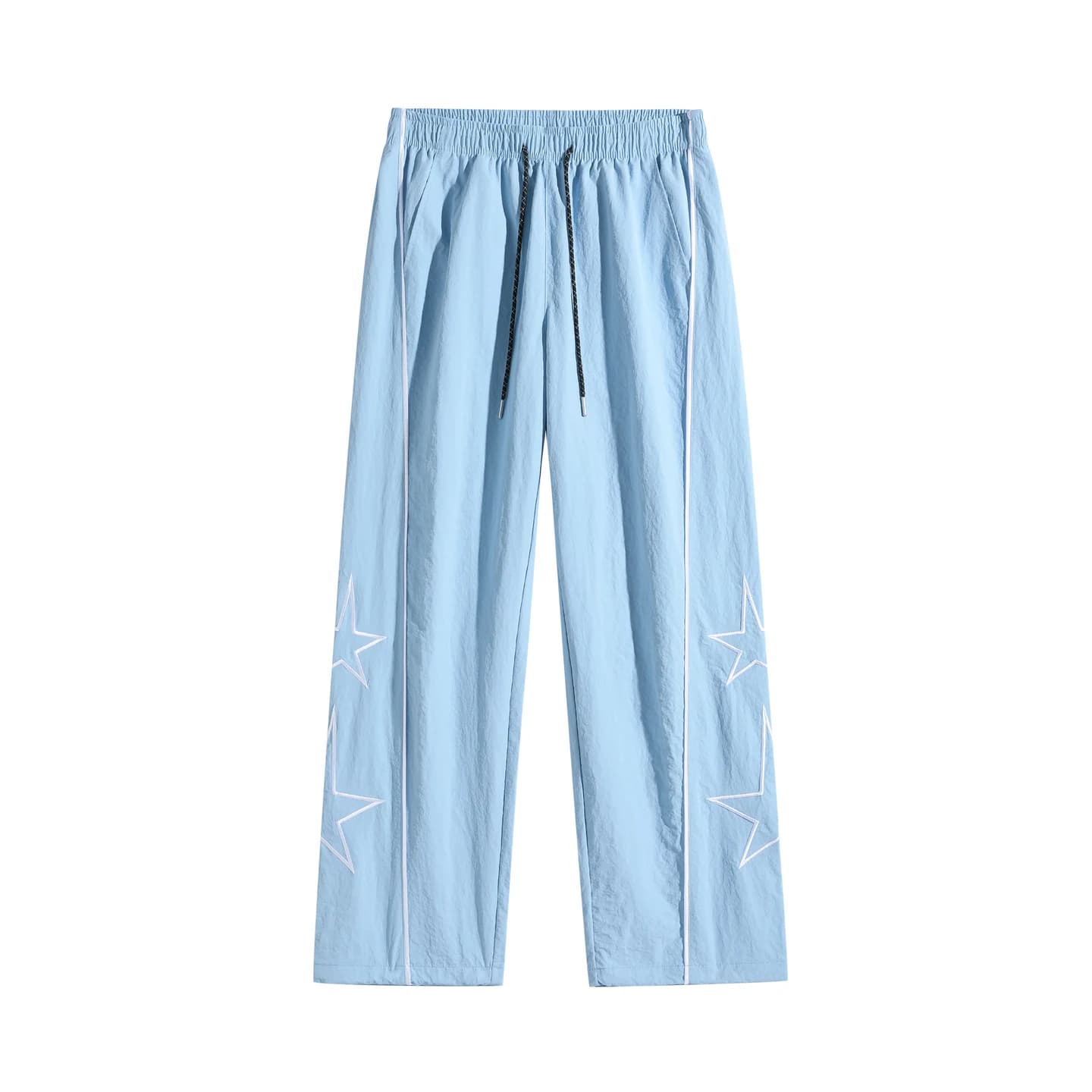 Star Detail Track Pants in Sky Blue, front flat lay