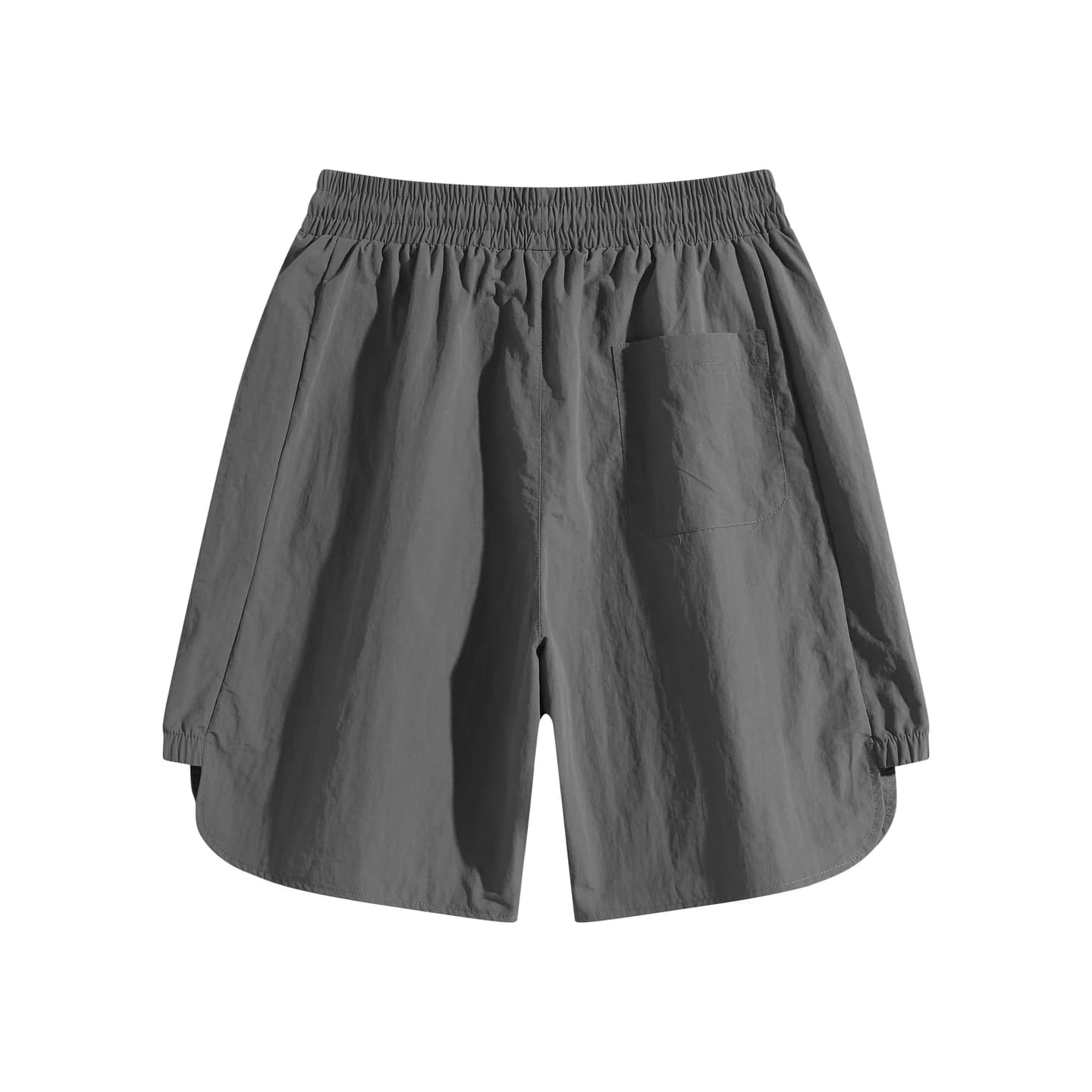 Reflective Detail Shorts in Charcoal, back flat lay