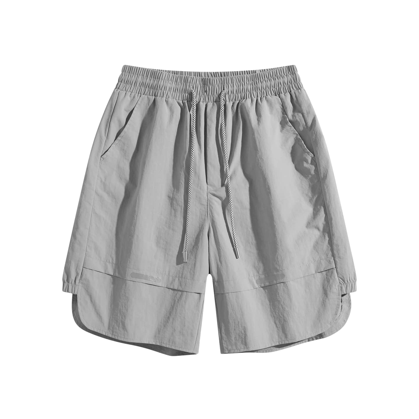 Reflective Detail Shorts Light Gray, front flat lay