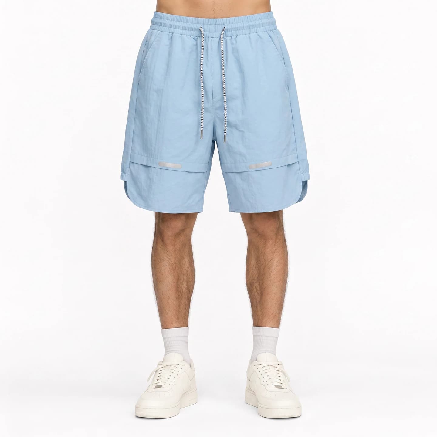 Reflective Detail Shorts in Sky Blue, relaxed men's fit