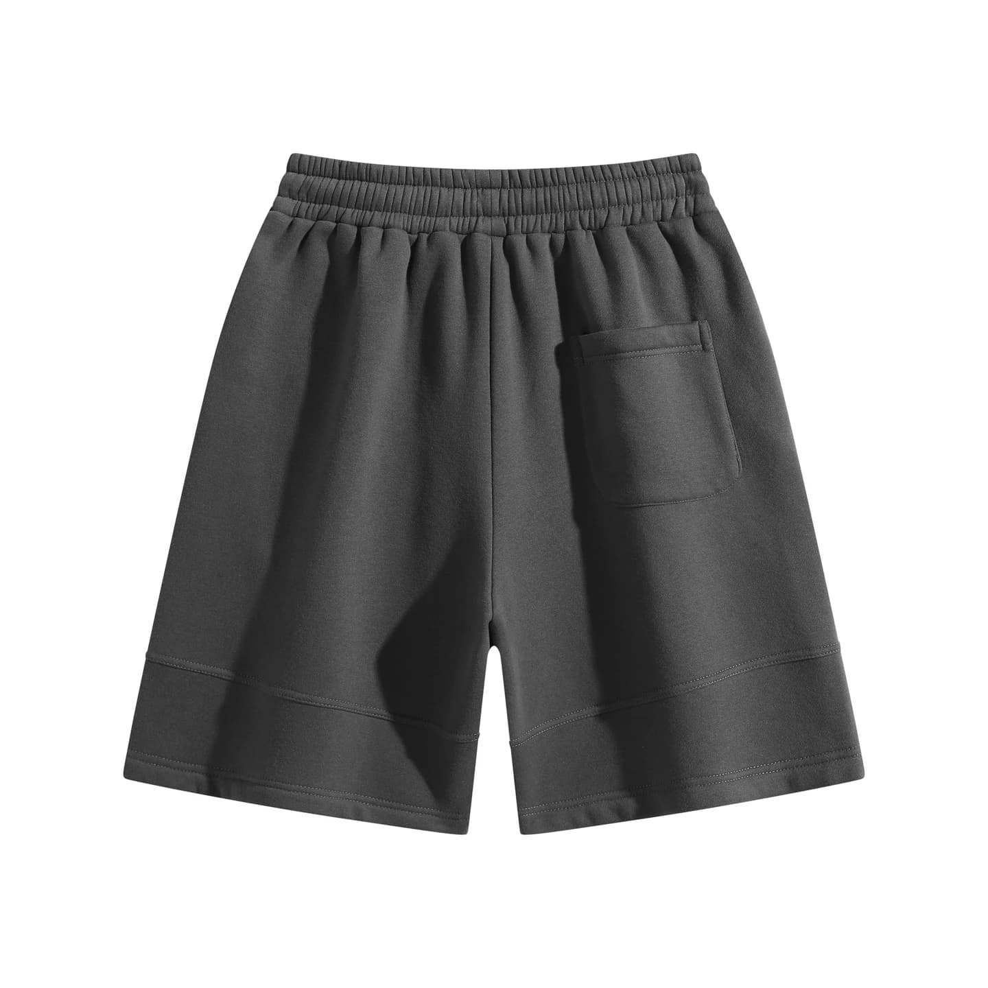 Pocket Detail Knit Shorts in Charcoal, back flat lay
