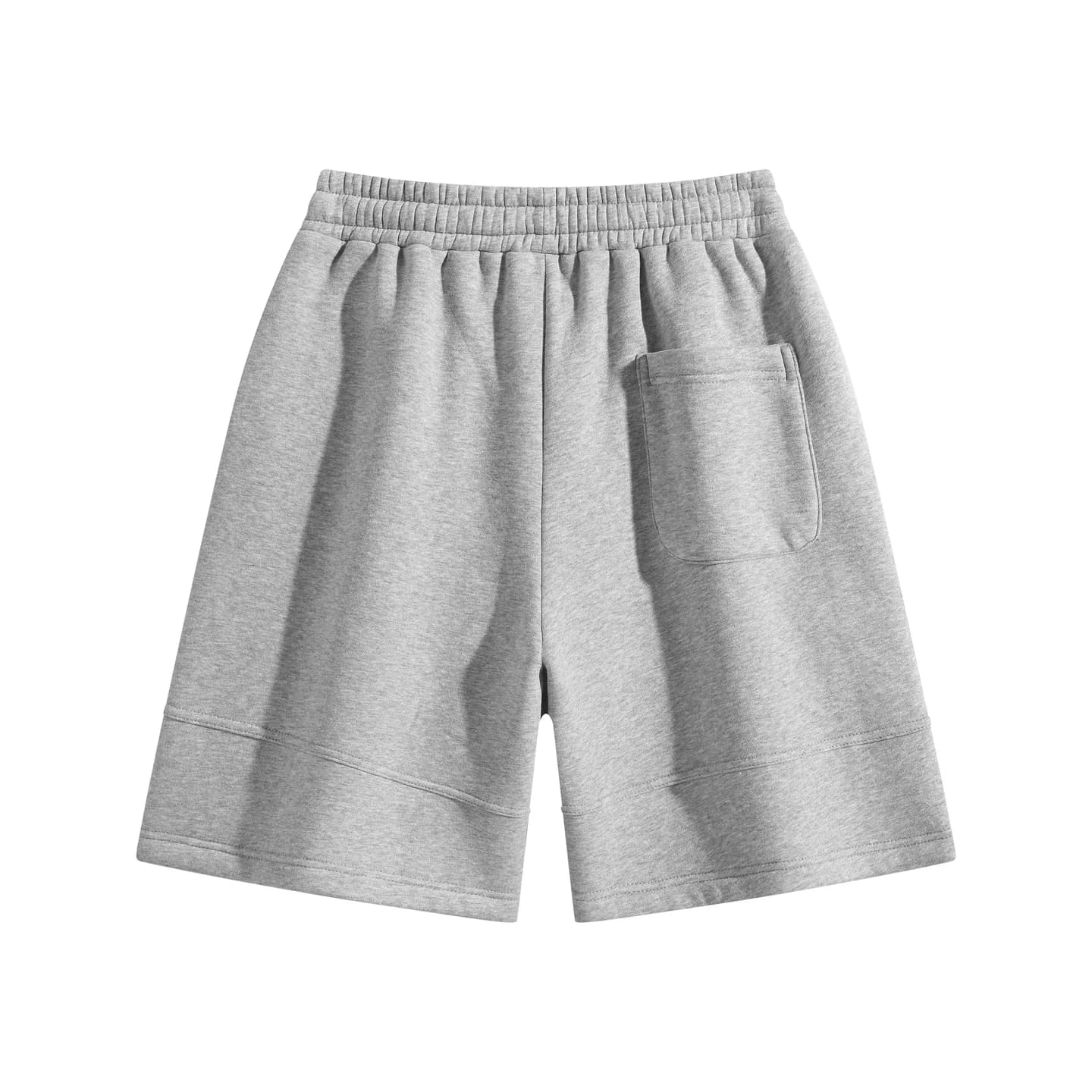 Pocket Detail Knit Shorts in Heather Gray, back flat lay