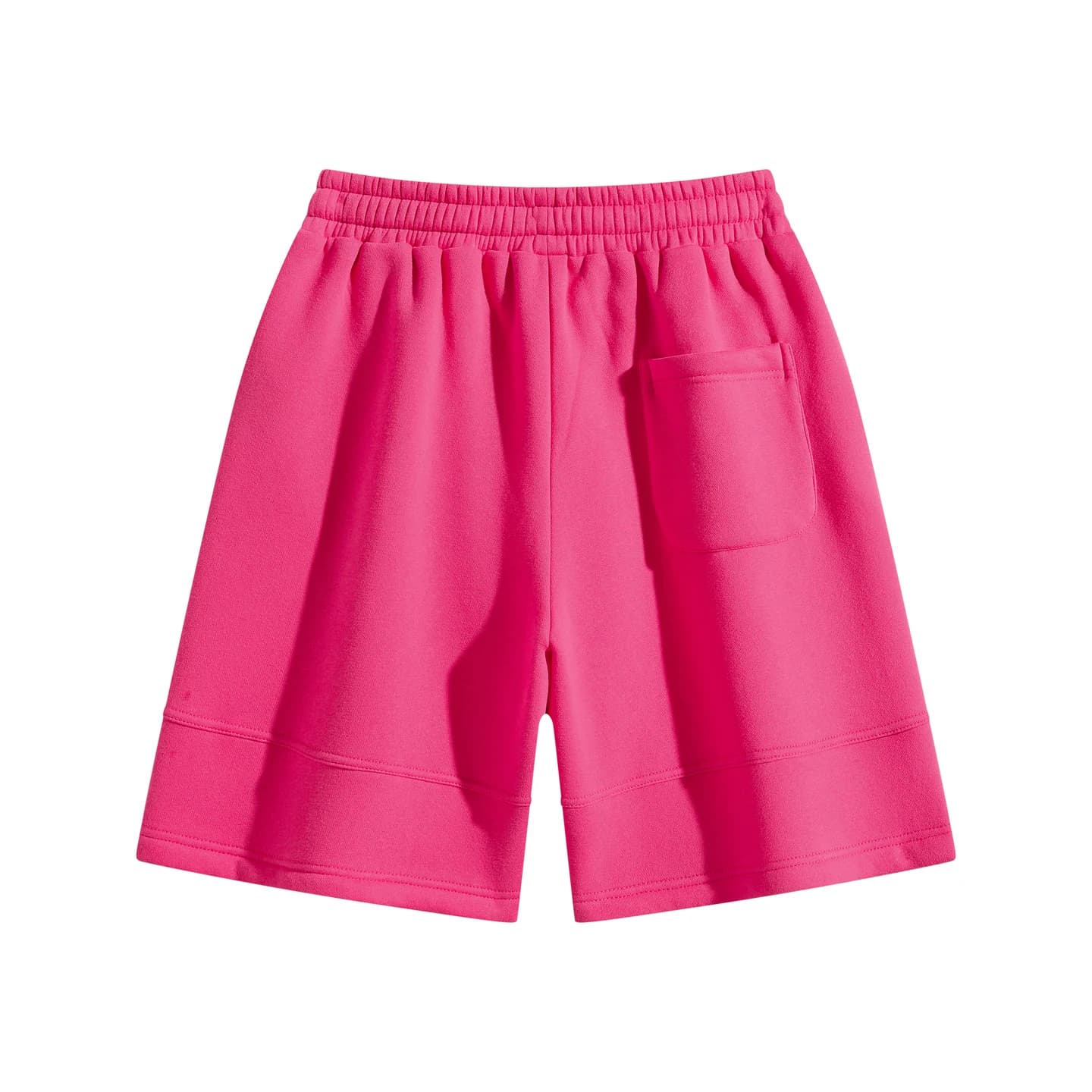 Pocket Detail Knit Shorts in Hot Pink, back flat lay