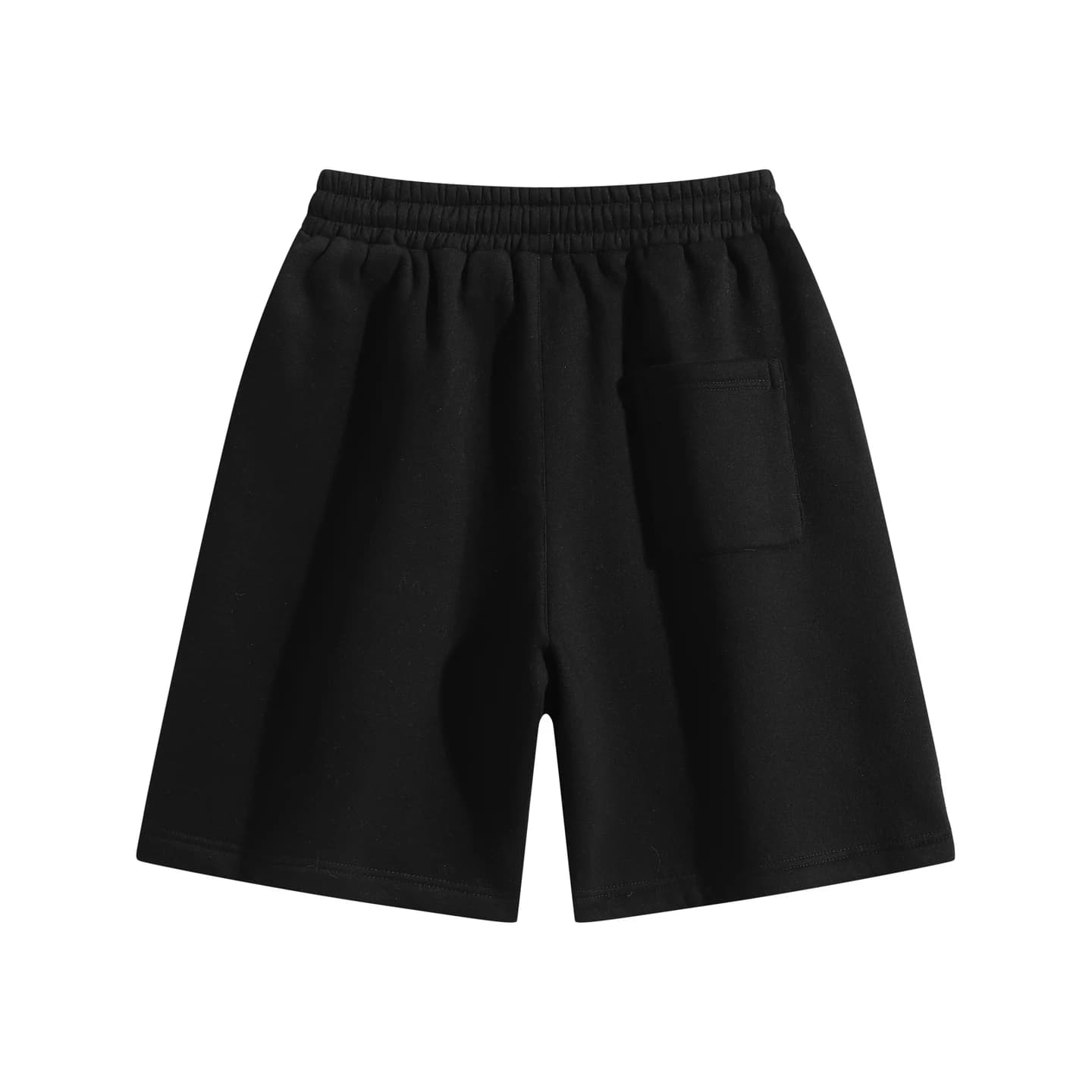 Relaxed Pocket Shorts in Black, back flat lay