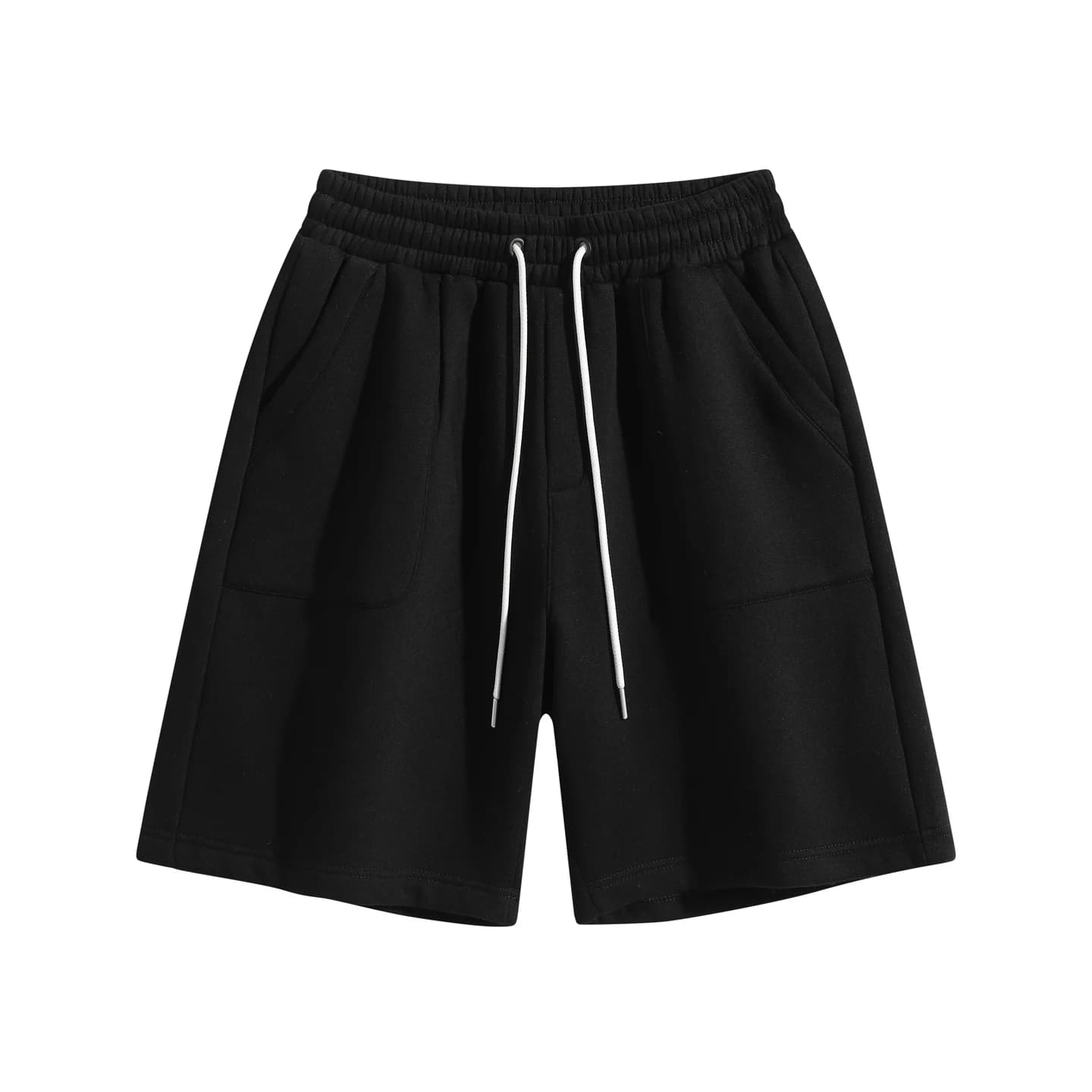 Relaxed Pocket Shorts in Black, front flat lay