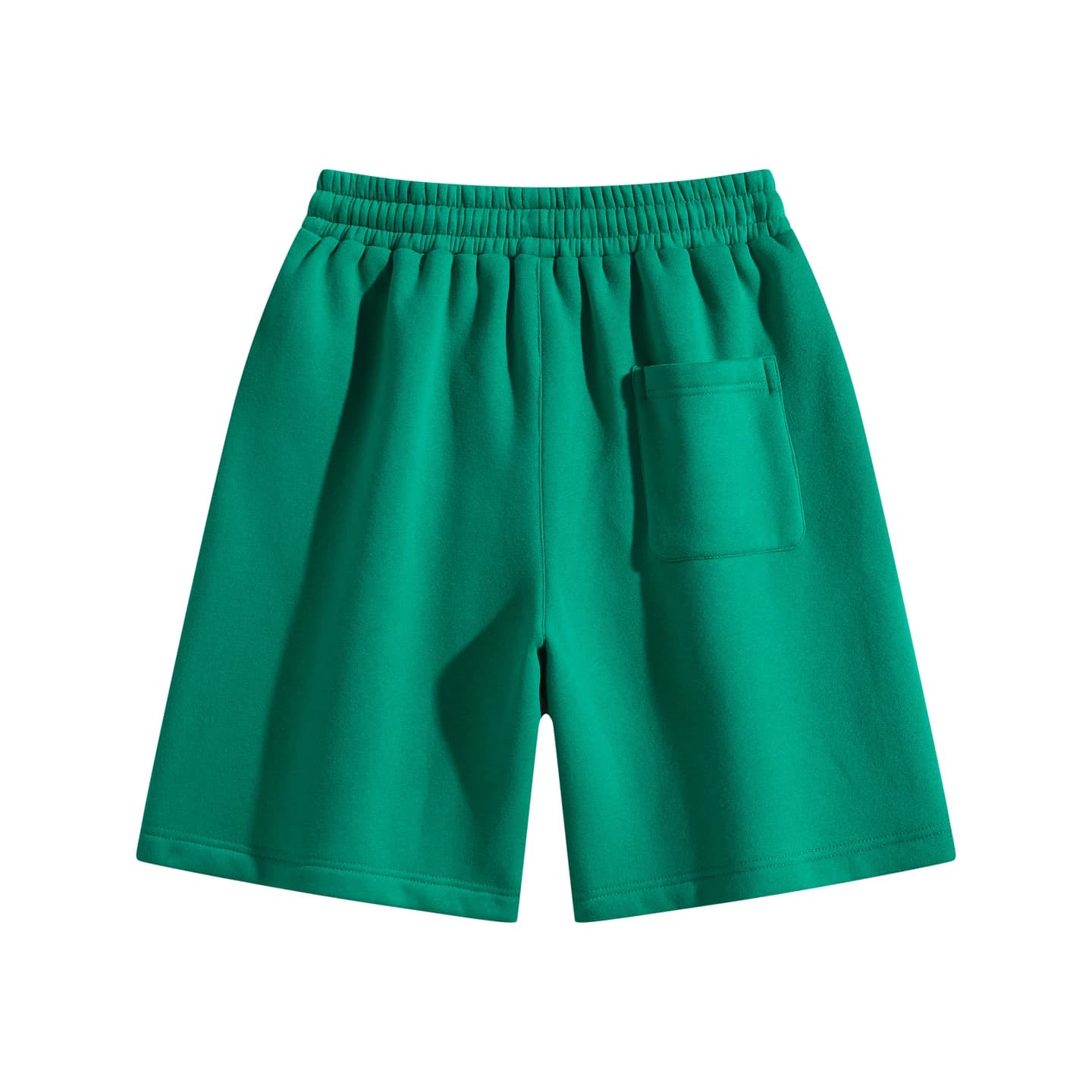 Relaxed Pocket Shorts in Forest Green, back flat lay