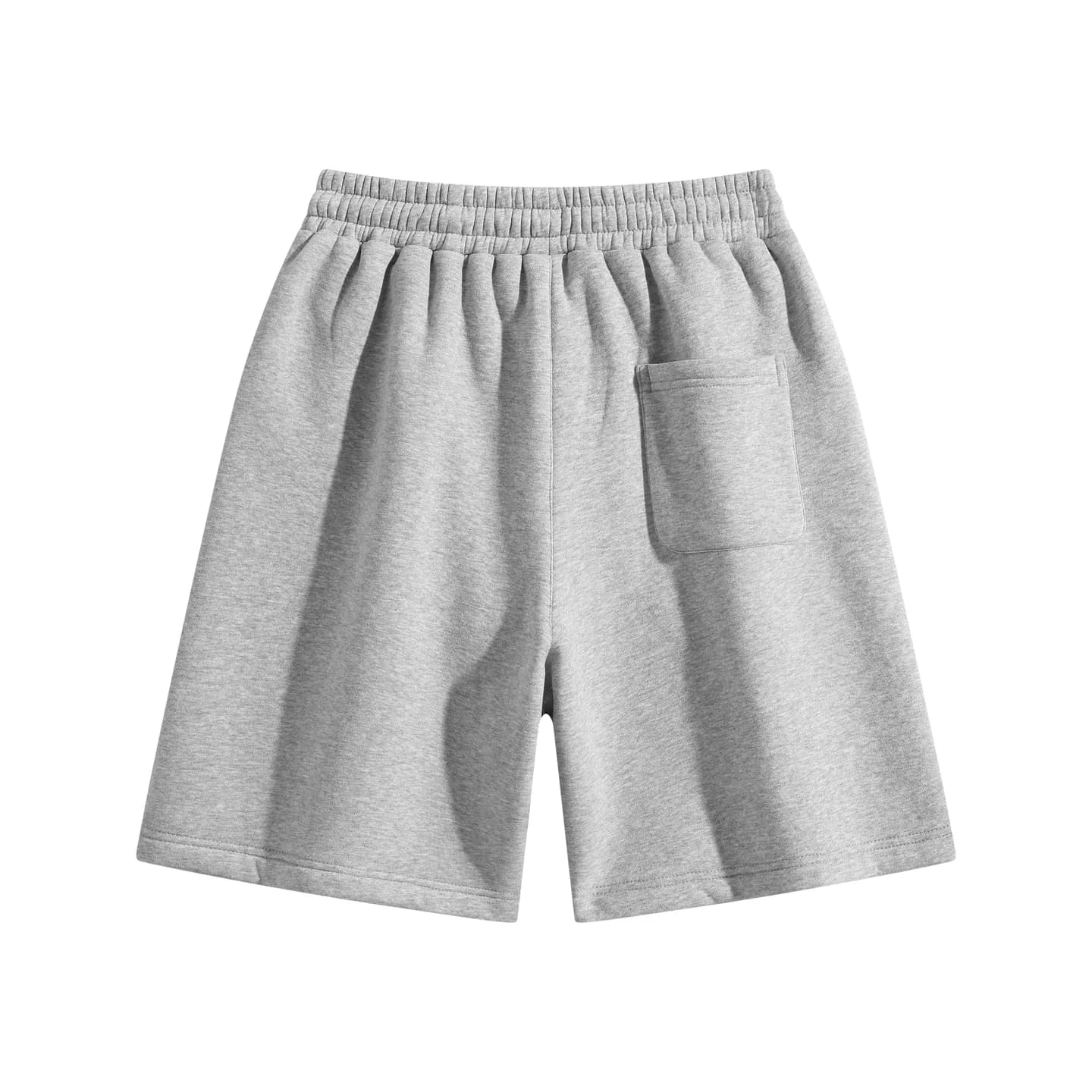Relaxed Pocket Shorts in Heather Gray, back flat lay