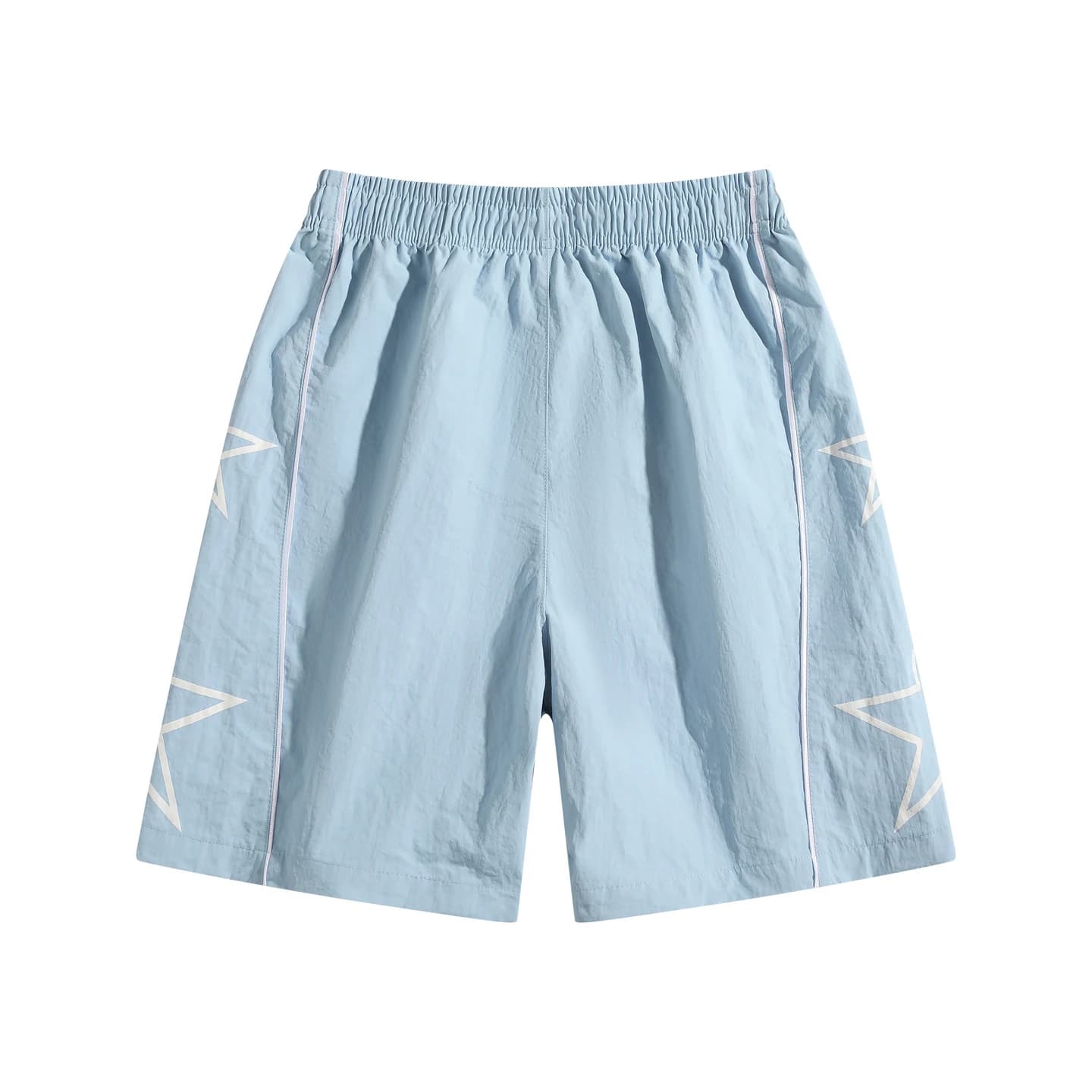 Star Detail Woven Shorts in Sky Blue, back flat lay