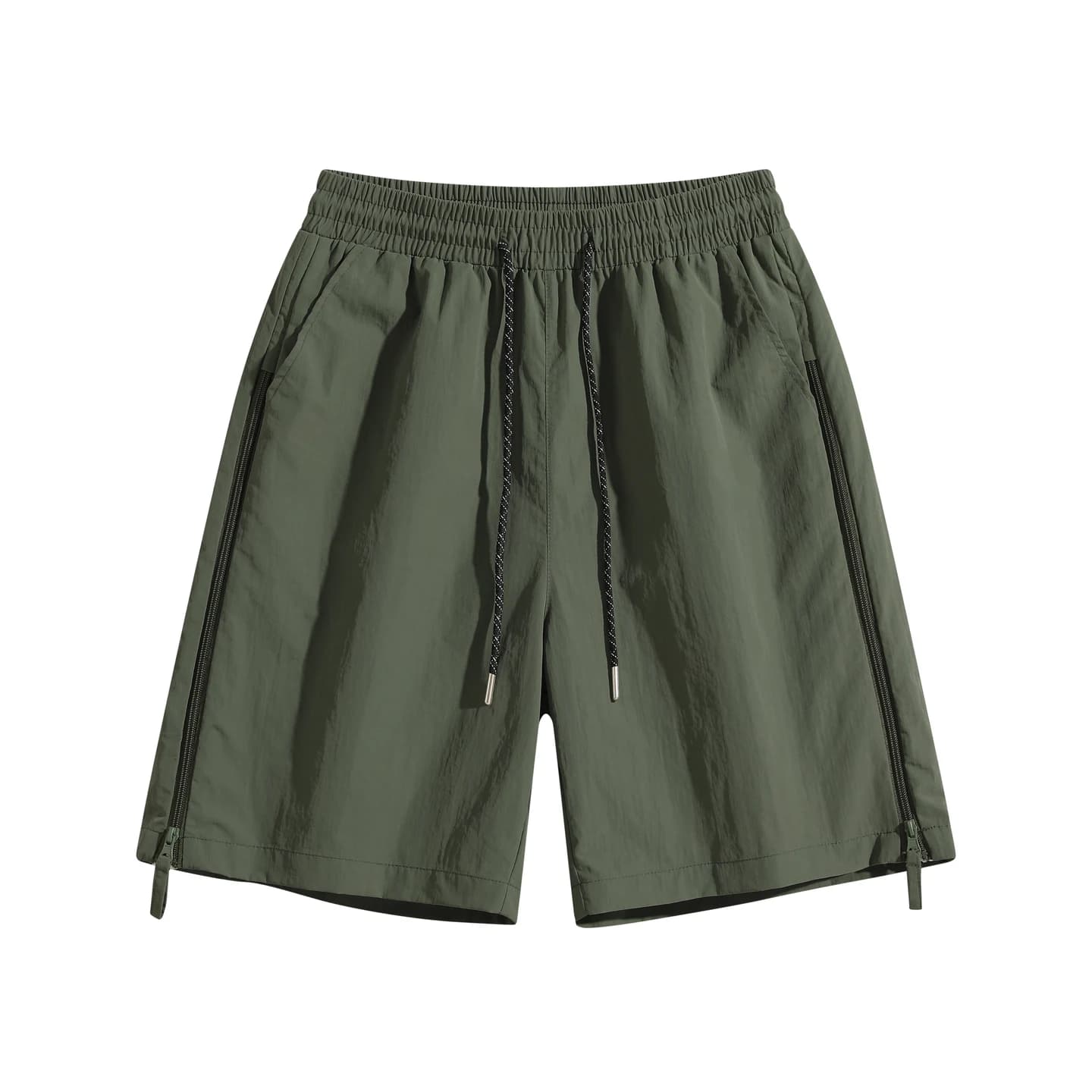 Everyday Woven Shorts in Army Green, front flat lay