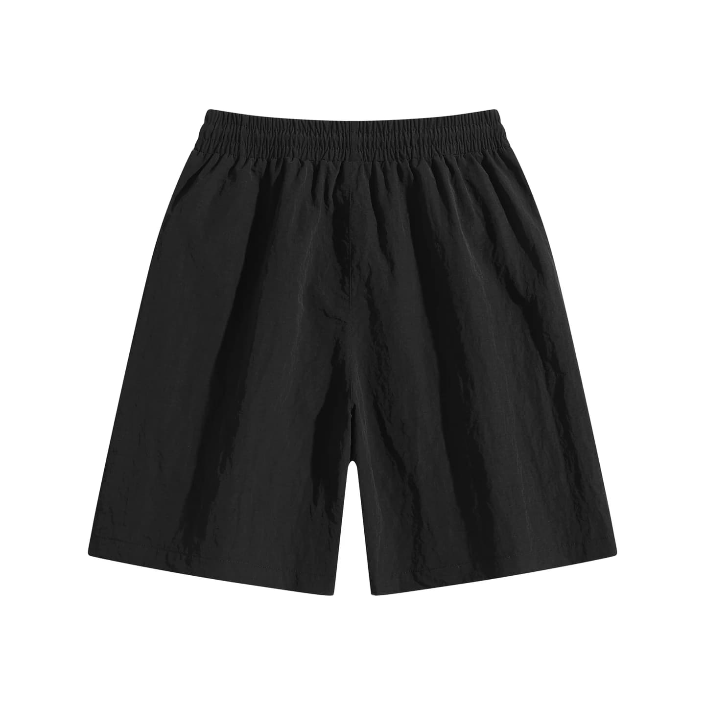 Everyday Woven Shorts in Black, back flat lay