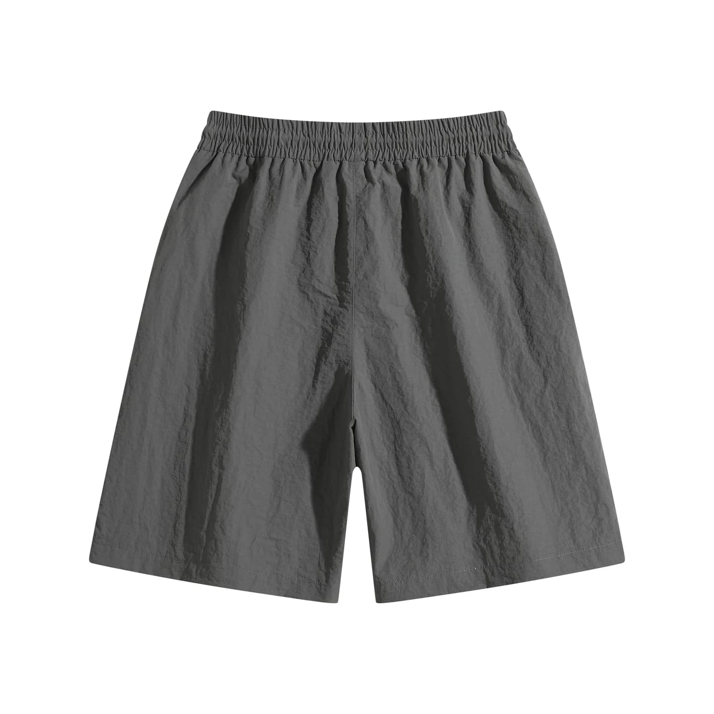 Everyday Woven Shorts in Charcoal, back flat lay