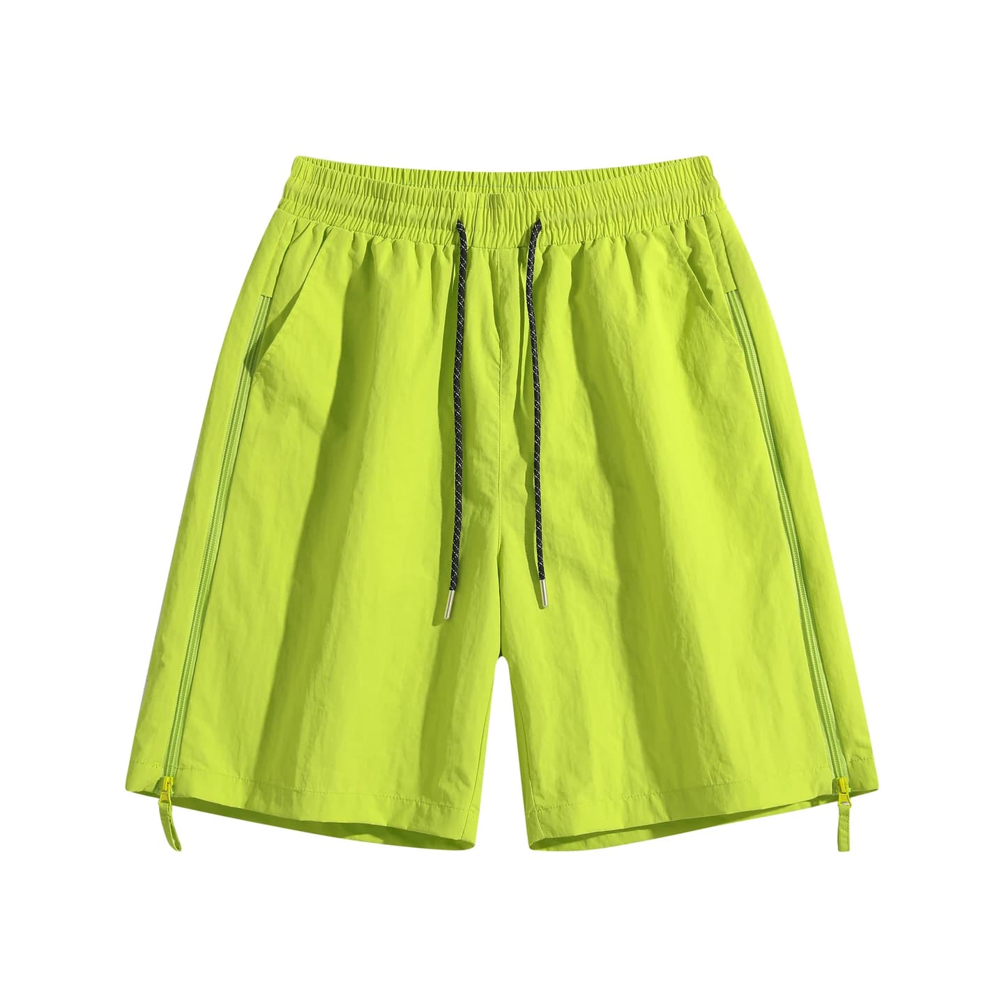 Everyday Woven Shorts in Neon Green, front flat lay