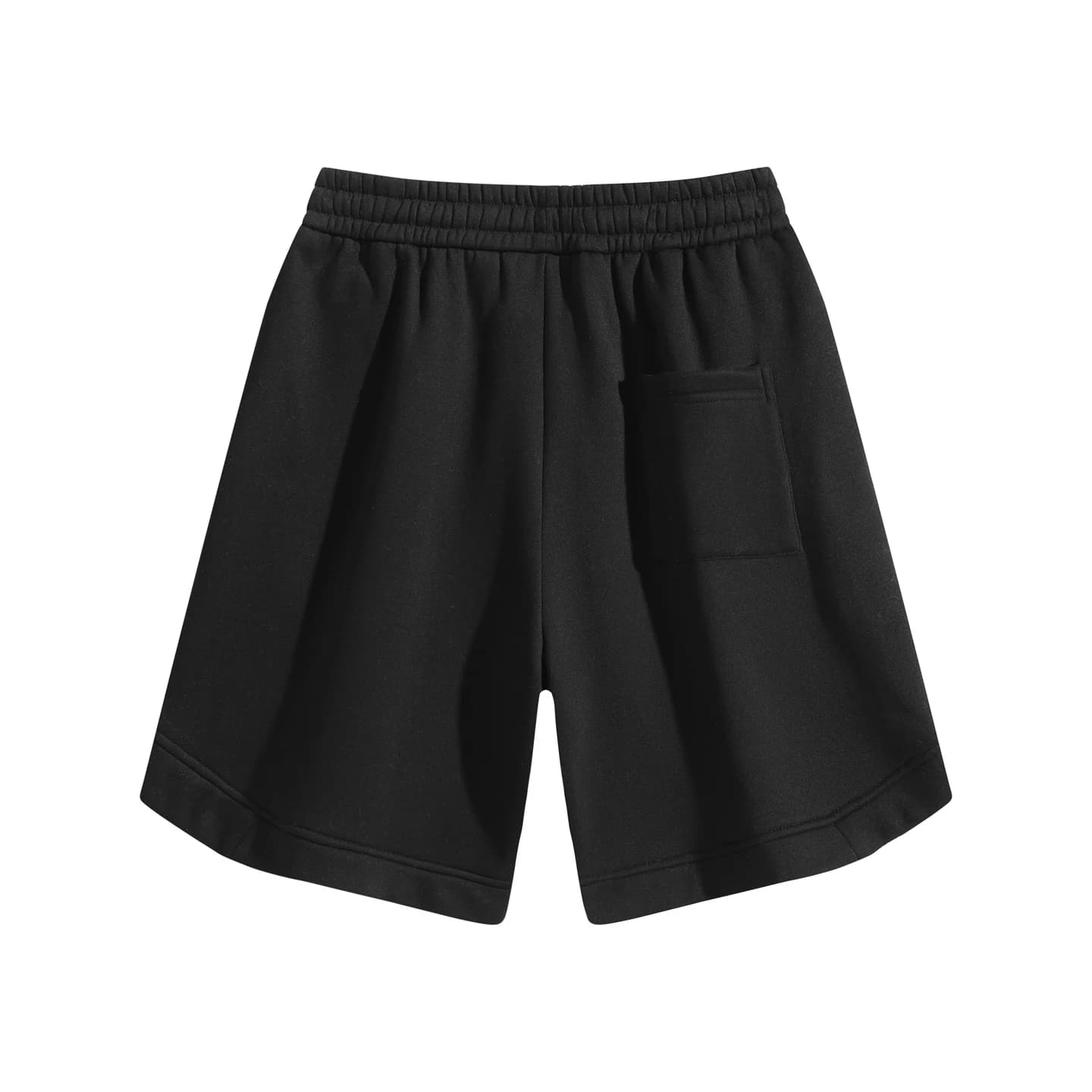Relaxed Knit Shorts in Black, back flat lay