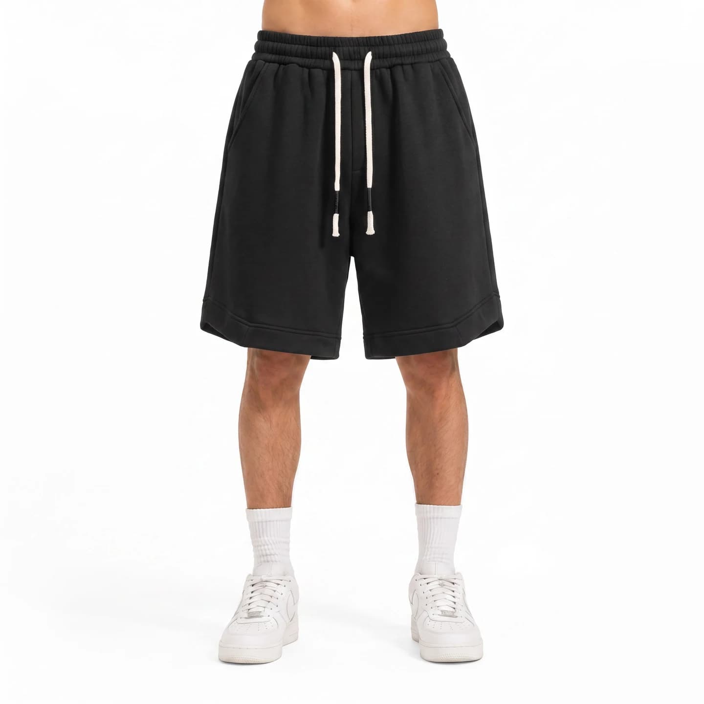 Relaxed Knit Shorts in Black, relaxed men's fit
