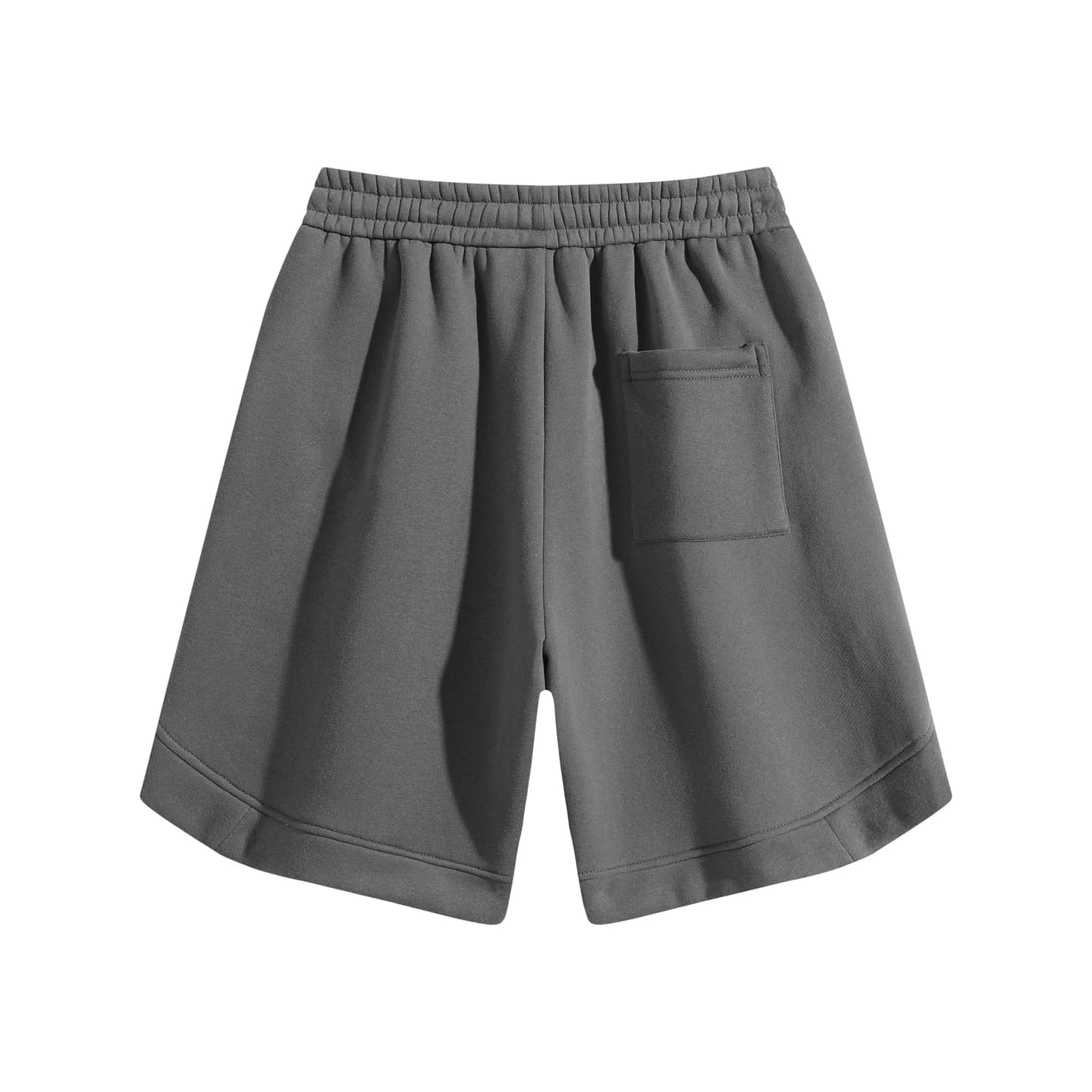Relaxed Knit Shorts in Charcoal, back flat lay