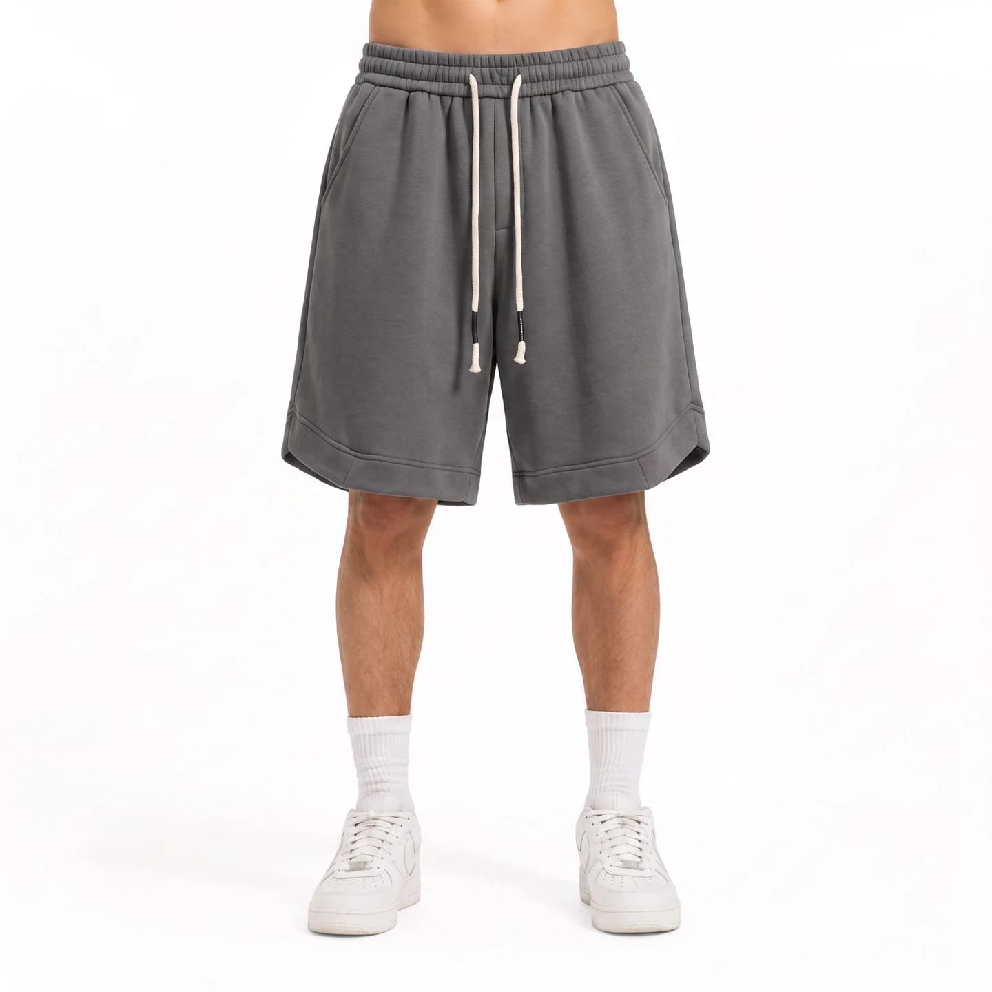 Relaxed Knit Shorts in Charcoal, relaxed men's fit