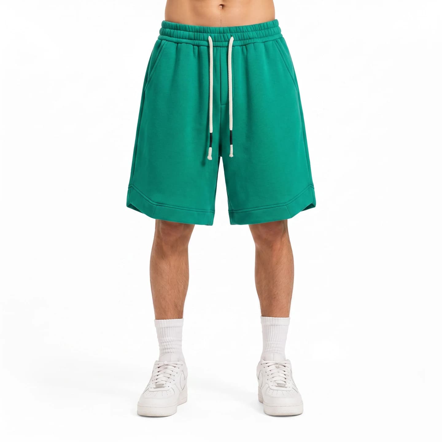 Relaxed Knit Shorts in Forest Green, relaxed men's fit