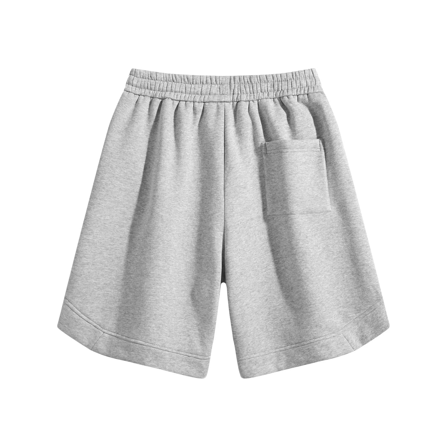 Relaxed Knit Shorts in Heather Gray, back flat lay