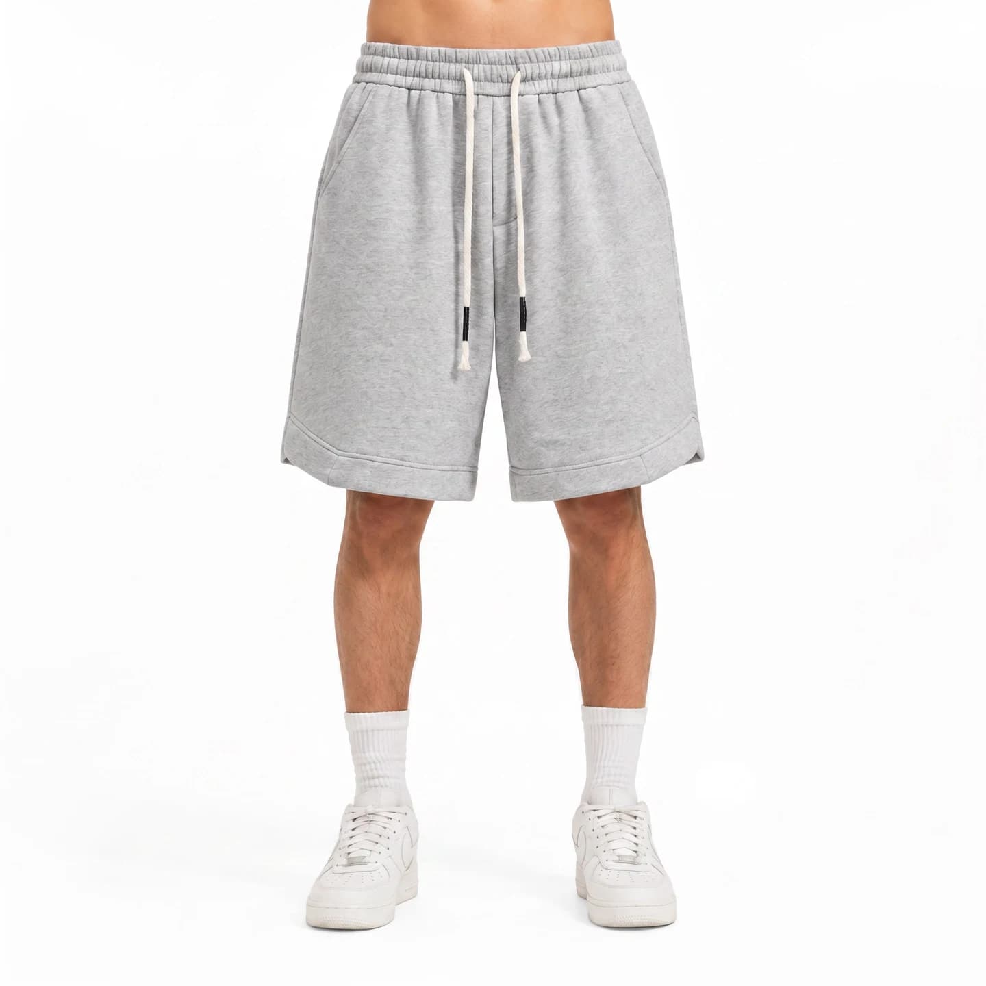 Relaxed Knit Shorts in Heather Gray, relaxed men's fit