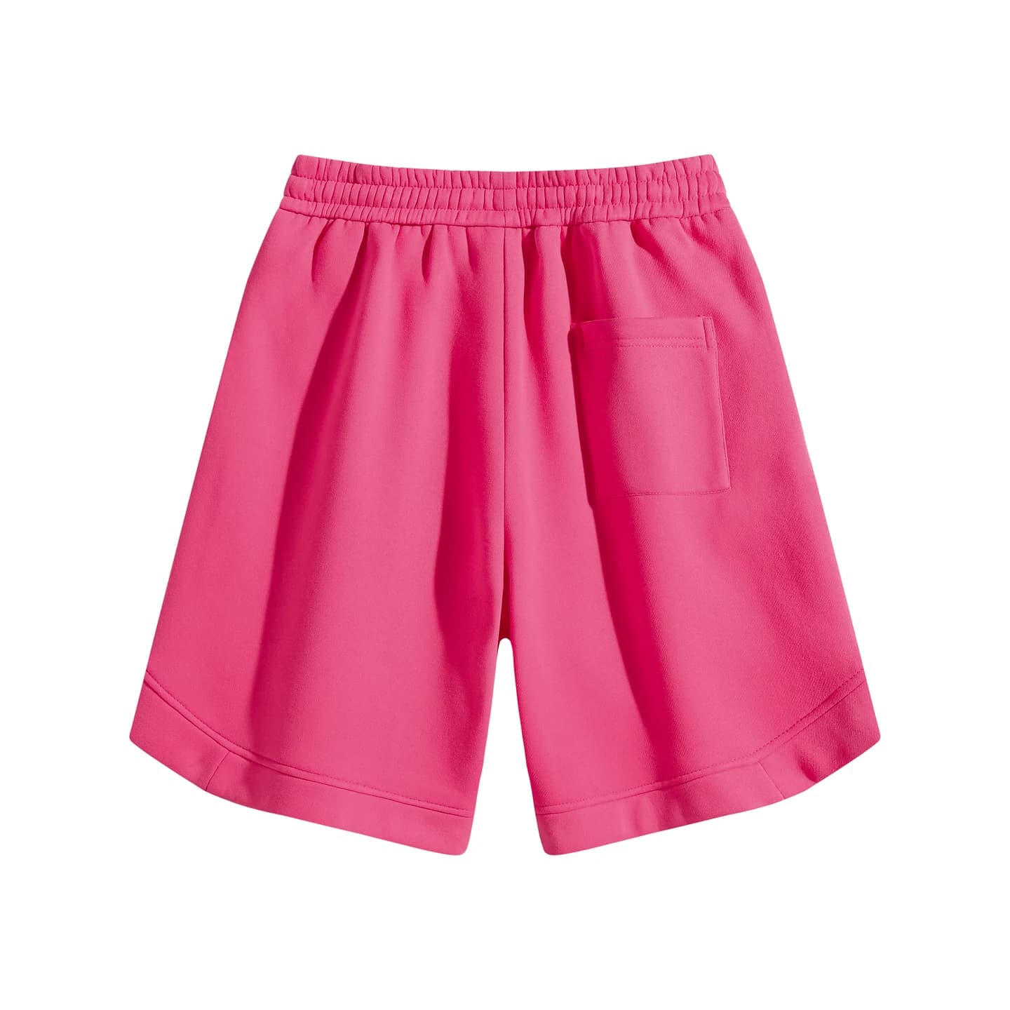 Relaxed Knit Shorts in Hot Pink, back flat lay