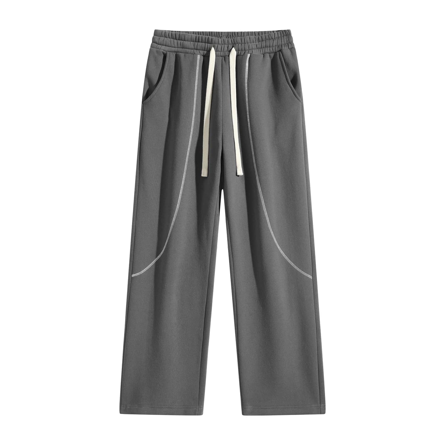 Curved Seam Sweatpants in Charcoal, front flat lay