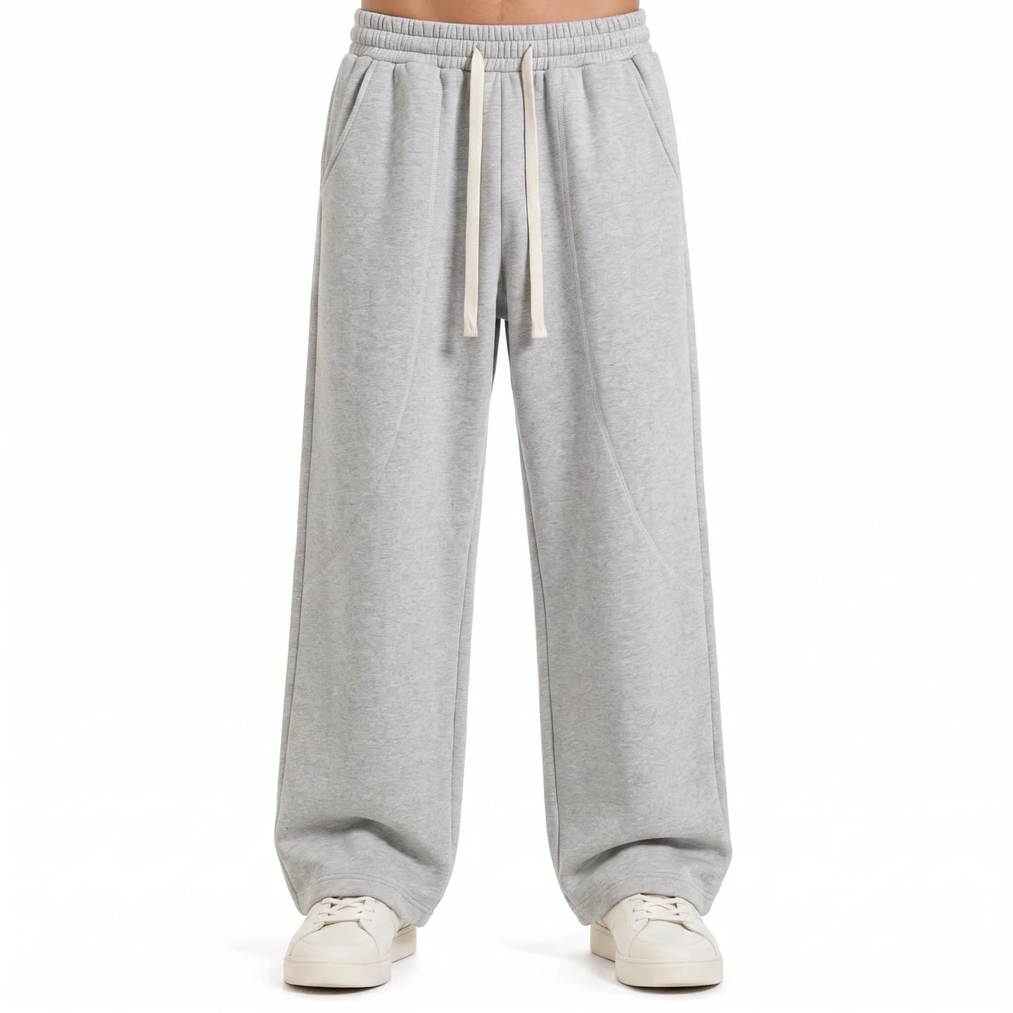 Curved Seam Sweatpants in Heather Gray, relaxed men's fit
