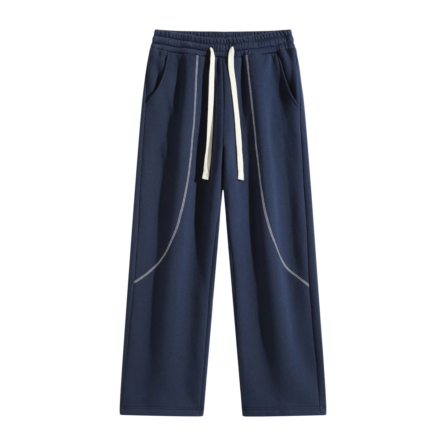 Curved Seam Sweatpants in Navy, front flat lay