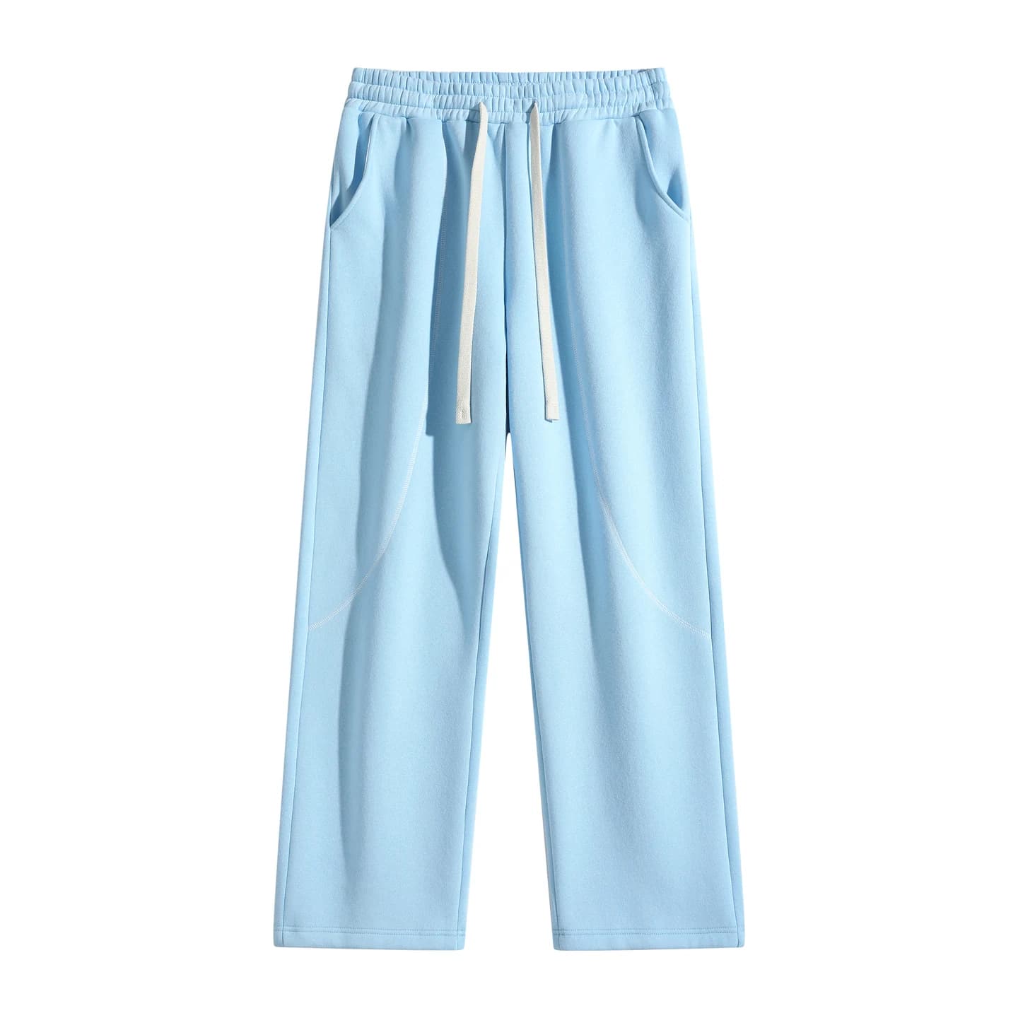 Curved Seam Sweatpants Sky Blue, front flat lay