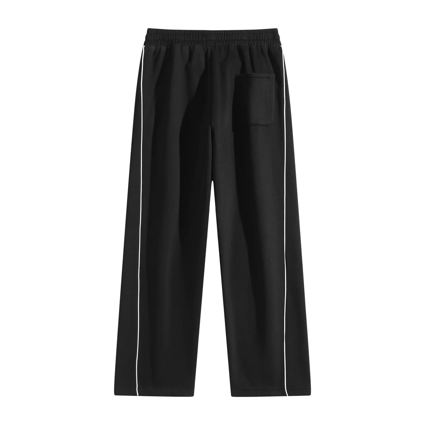 Front Seam Sweatpants in Black, back flat lay