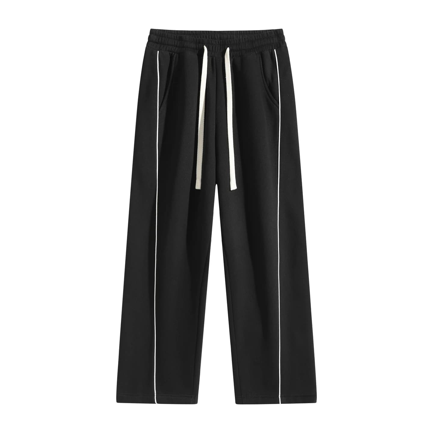 Front Seam Sweatpants in Black, front flat lay