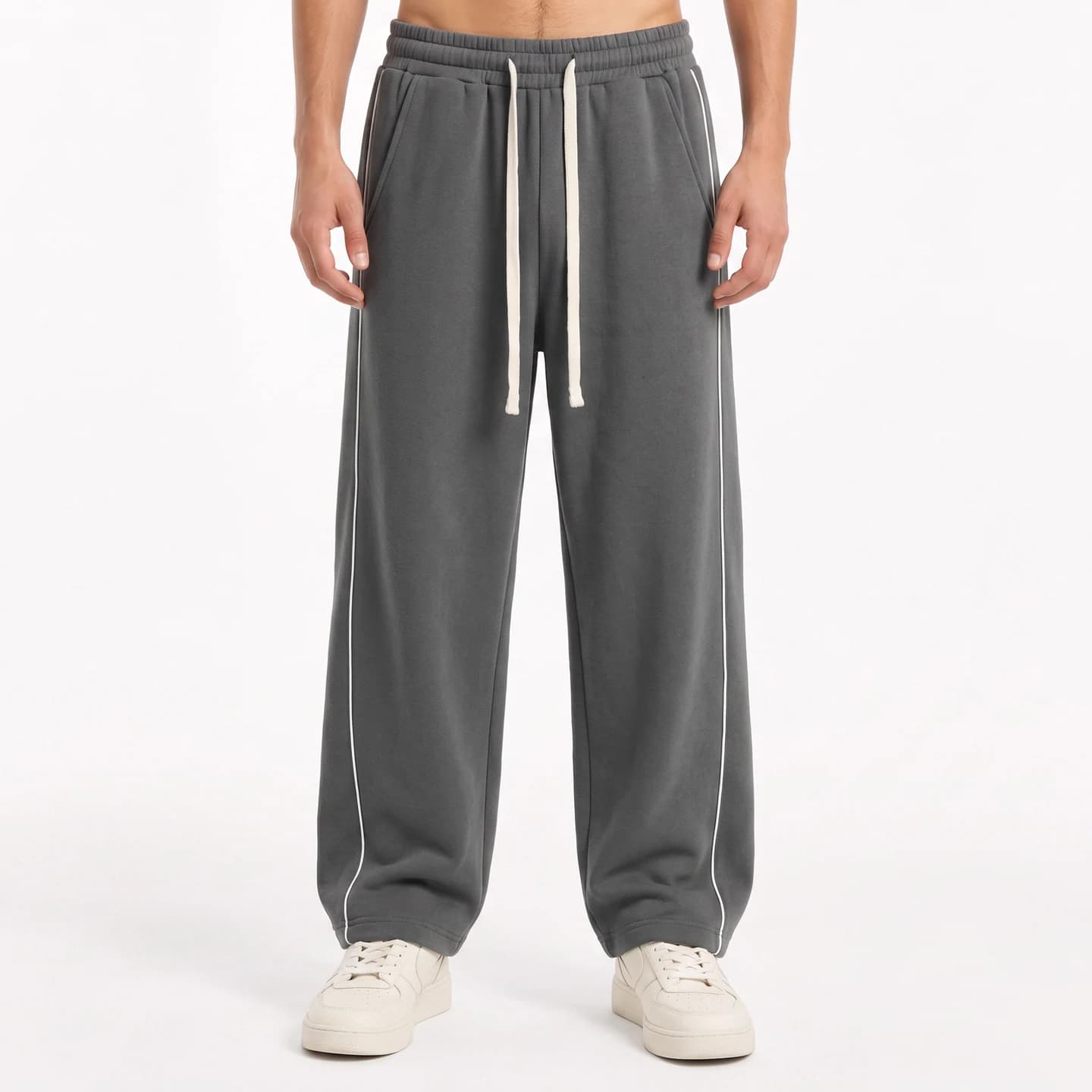 Front Seam Sweatpants in Charcoal, relaxed men's fit